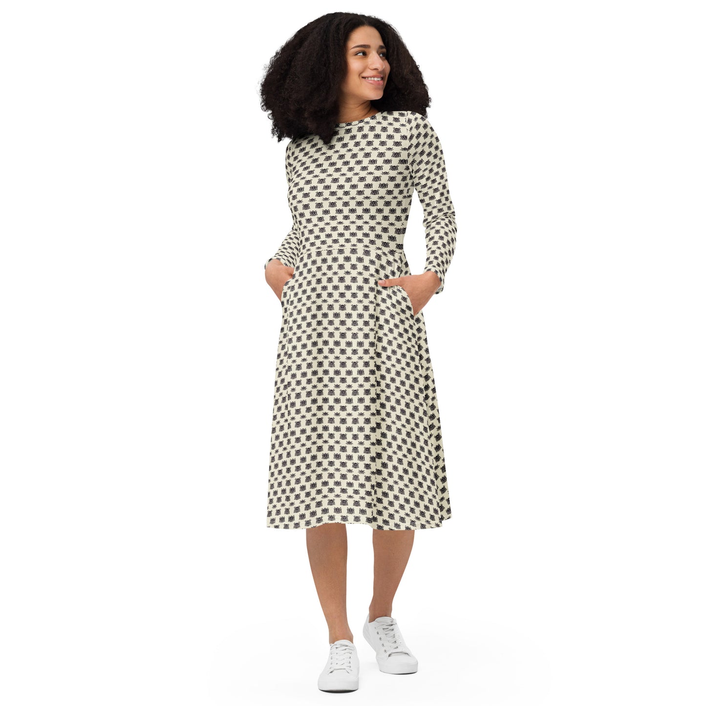 Nocturnal Crawlers long sleeve midi dress