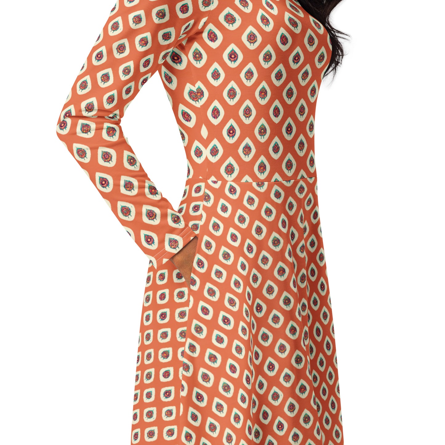 Mango Tango long sleeve midi dress