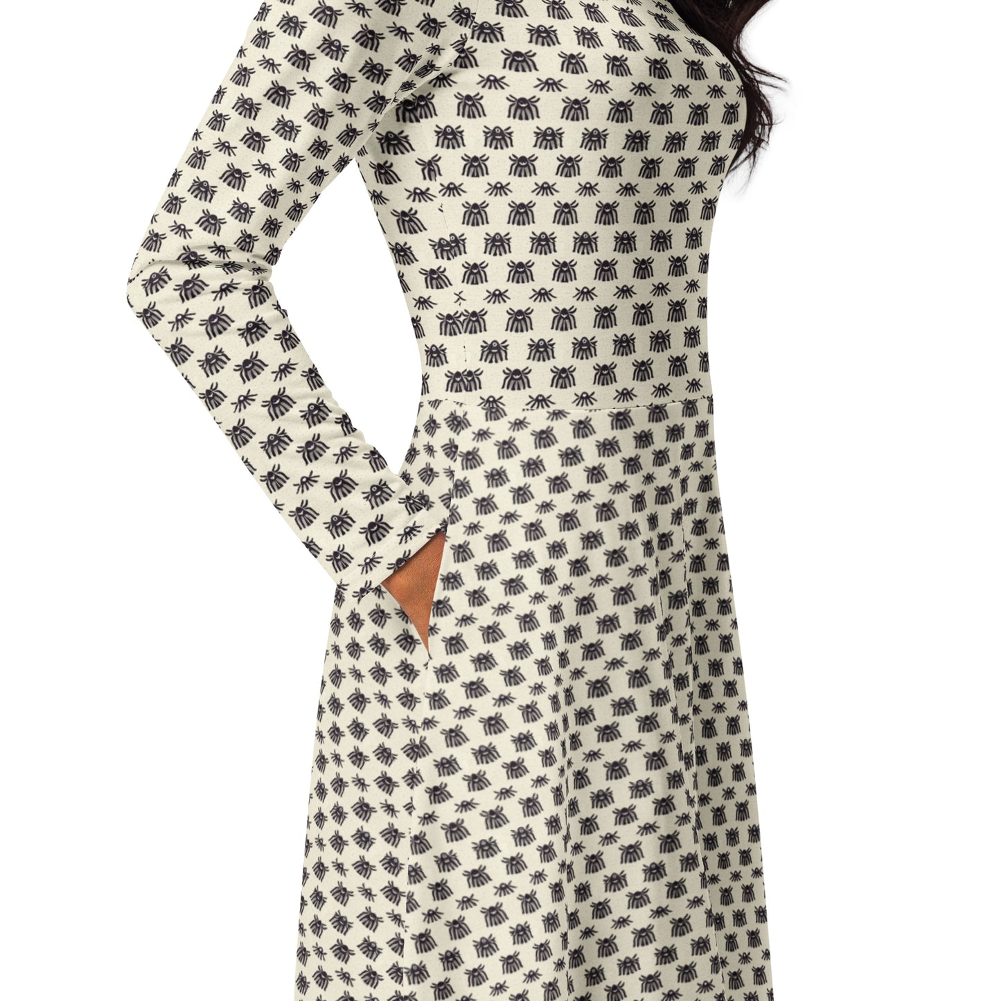 Nocturnal Crawlers long sleeve midi dress