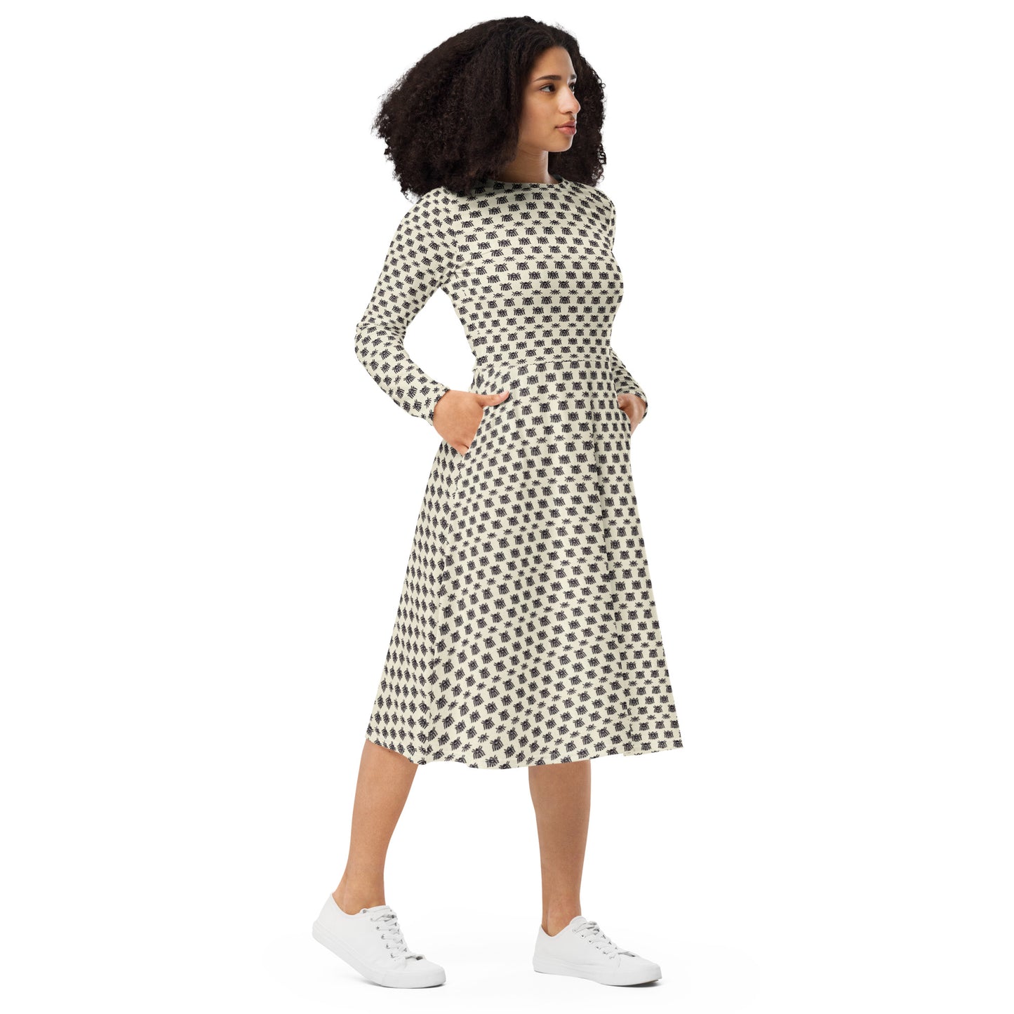 Nocturnal Crawlers long sleeve midi dress