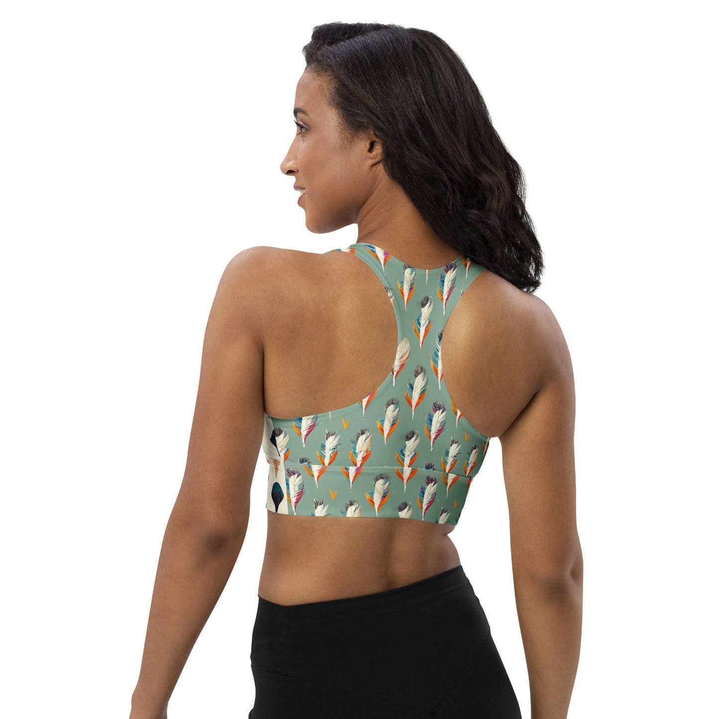 Colorful Plume Longline sports bra