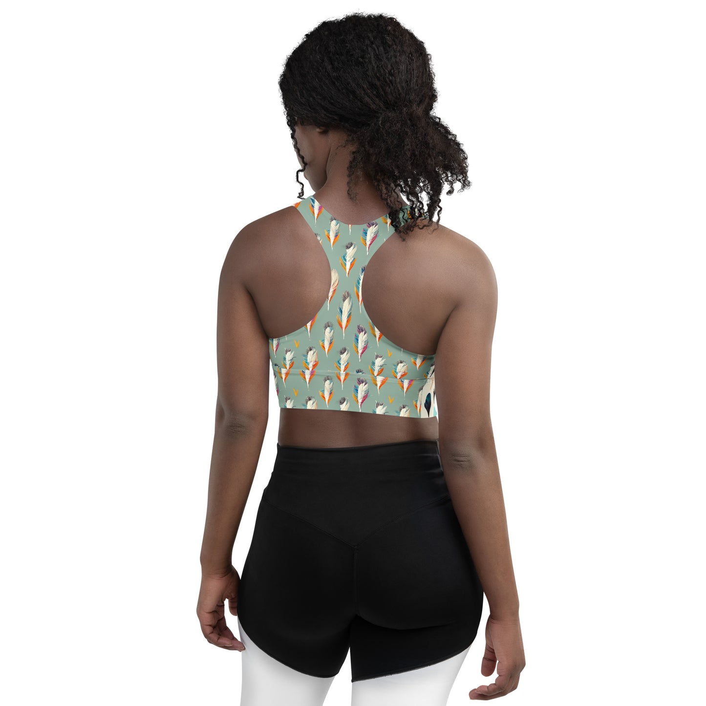 Colorful Plume Longline sports bra