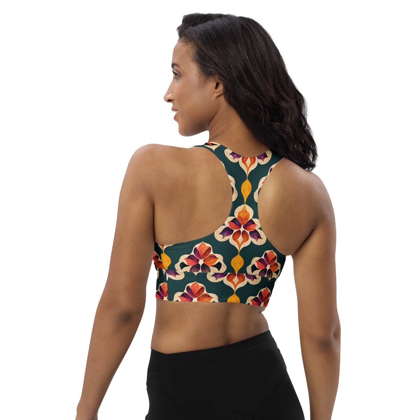 Ifrane’s Rainbow Blossoms Longline sports bra