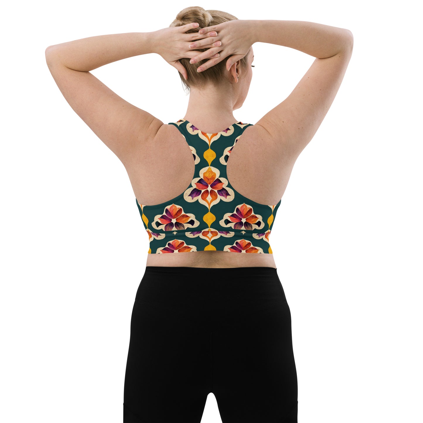 Ifrane’s Rainbow Blossoms Longline sports bra