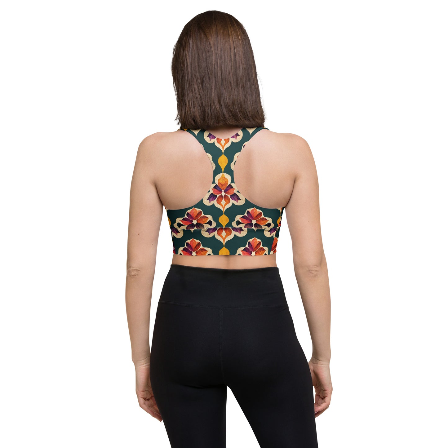 Ifrane’s Rainbow Blossoms Longline sports bra