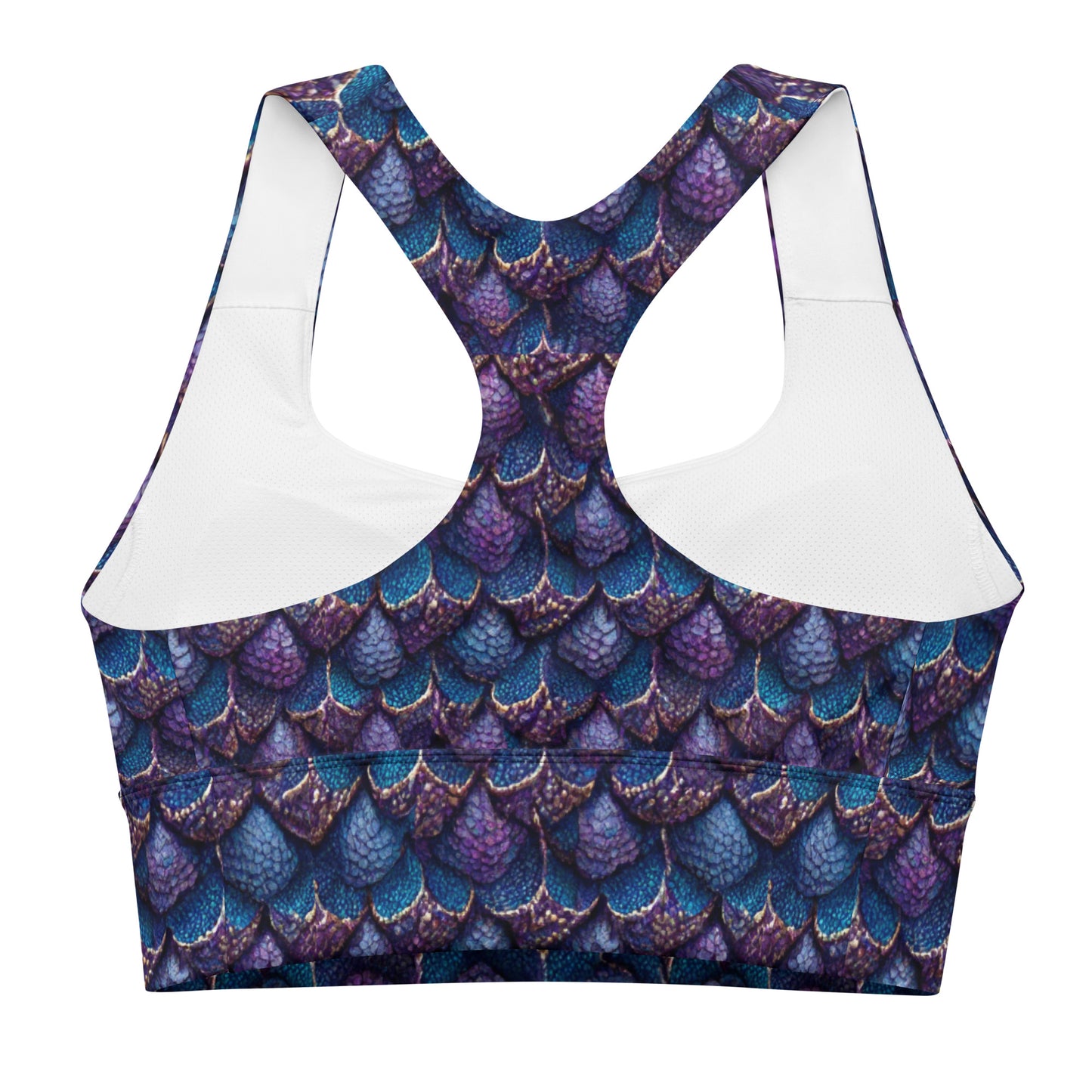 Luminosa, the Radiant Amethyst Drakon Longline sports bra