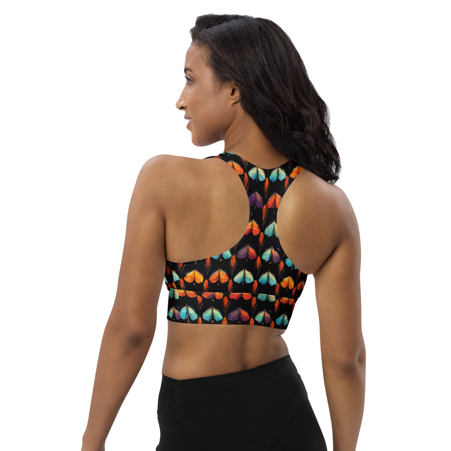 Quilted Wings Longline sports bra