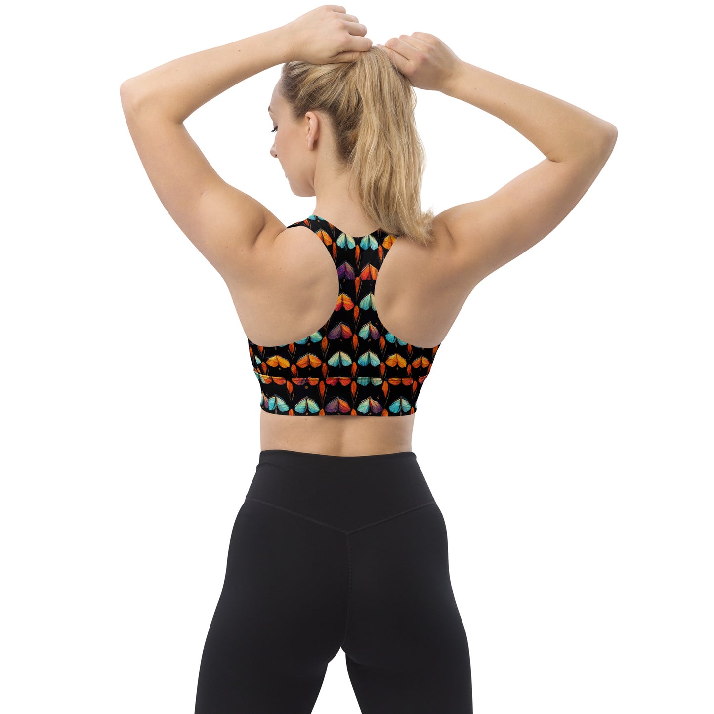 Quilted Wings Longline sports bra