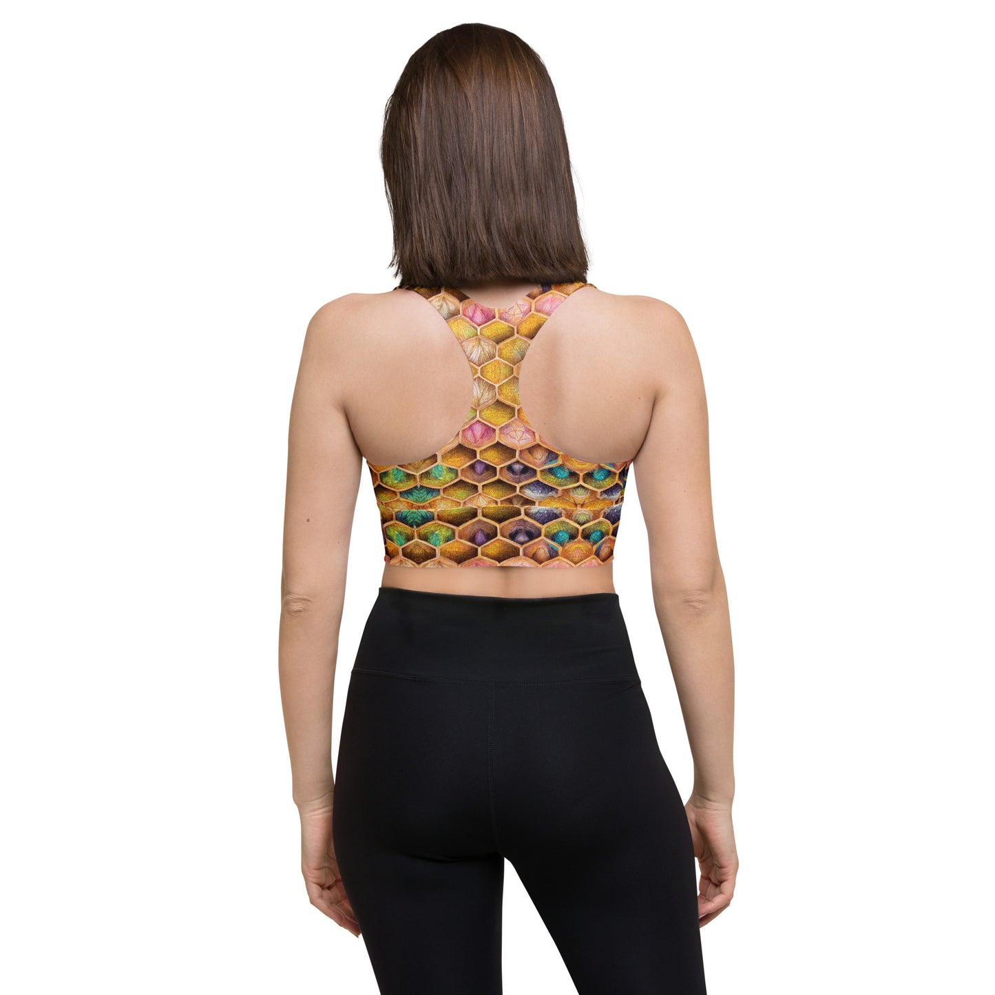 Rainbow Hive Radiance Longline sports bra