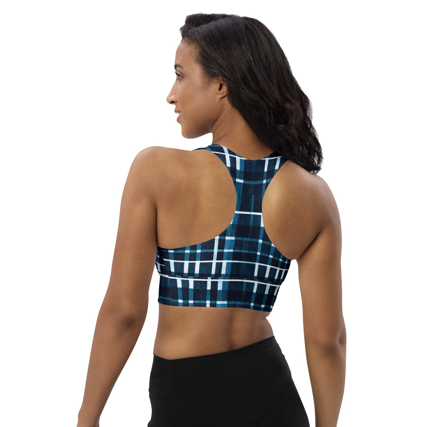 Royal Blue Scottish Heritage Longline sports bra