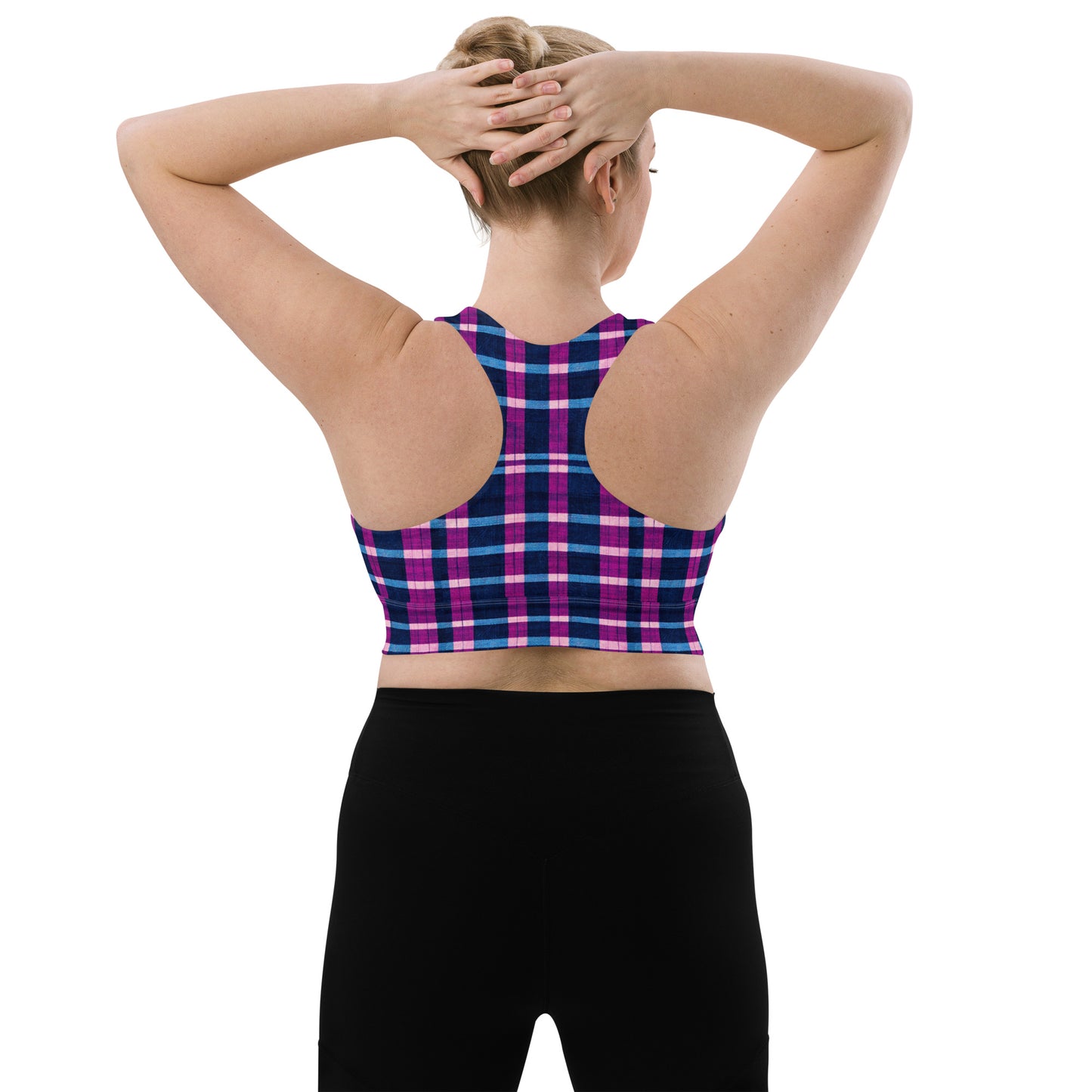 Royal Highlander Plaid Longline sports bra