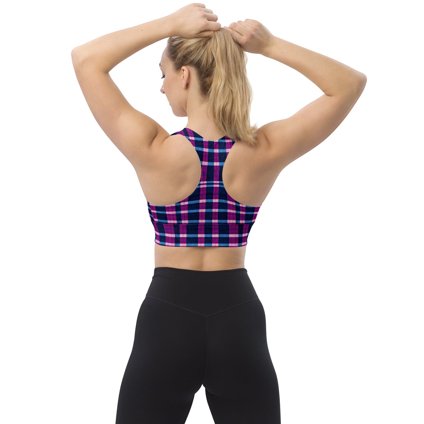 Royal Highlander Plaid Longline sports bra