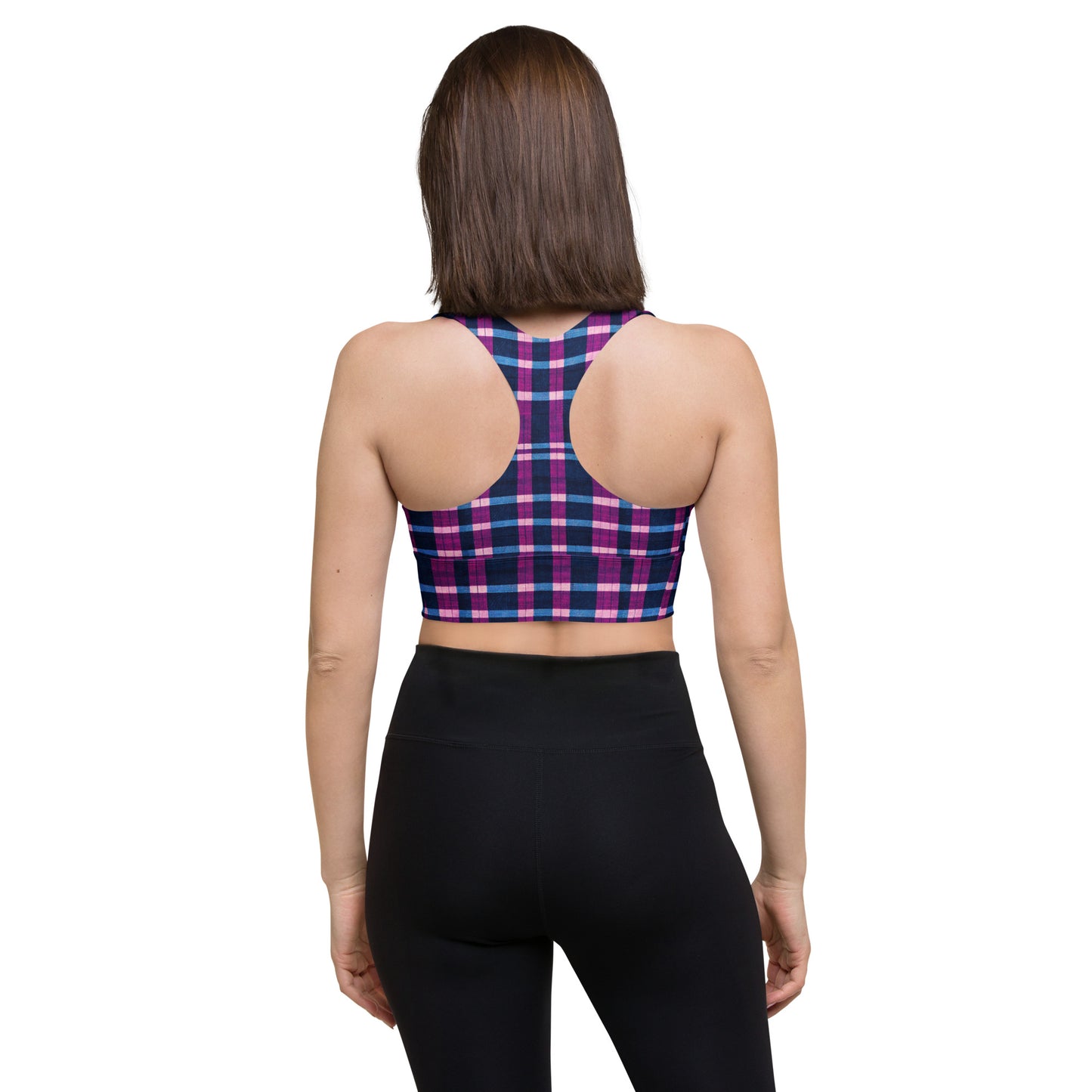 Royal Highlander Plaid Longline sports bra