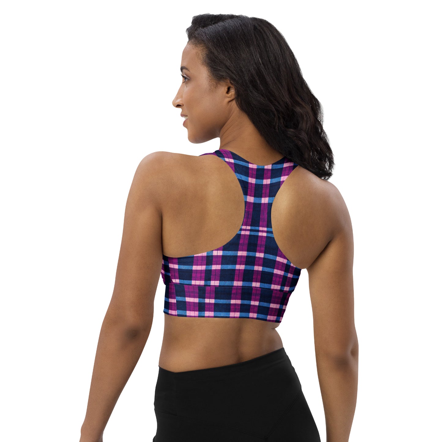 Royal Highlander Plaid Longline sports bra