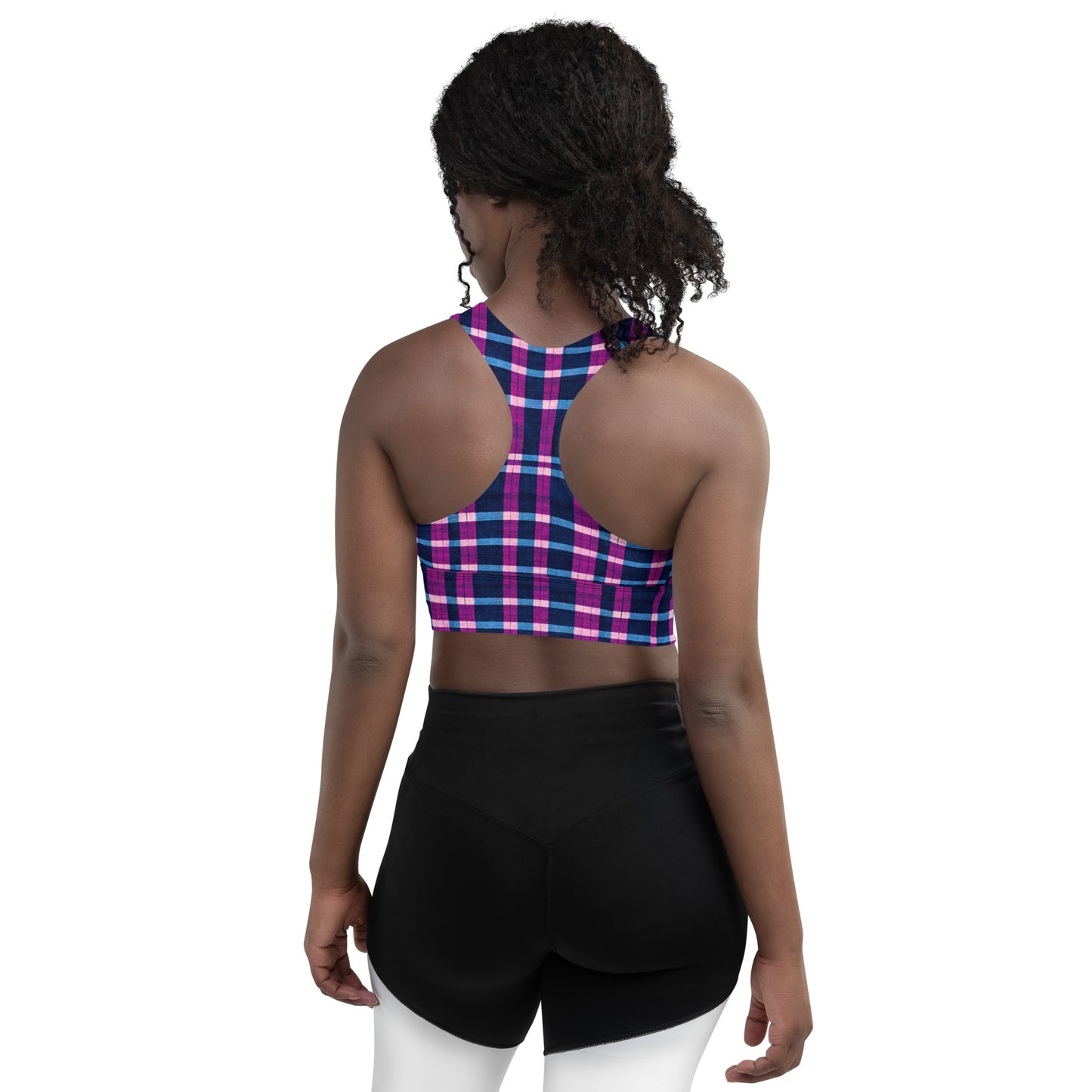 Royal Highlander Plaid Longline sports bra