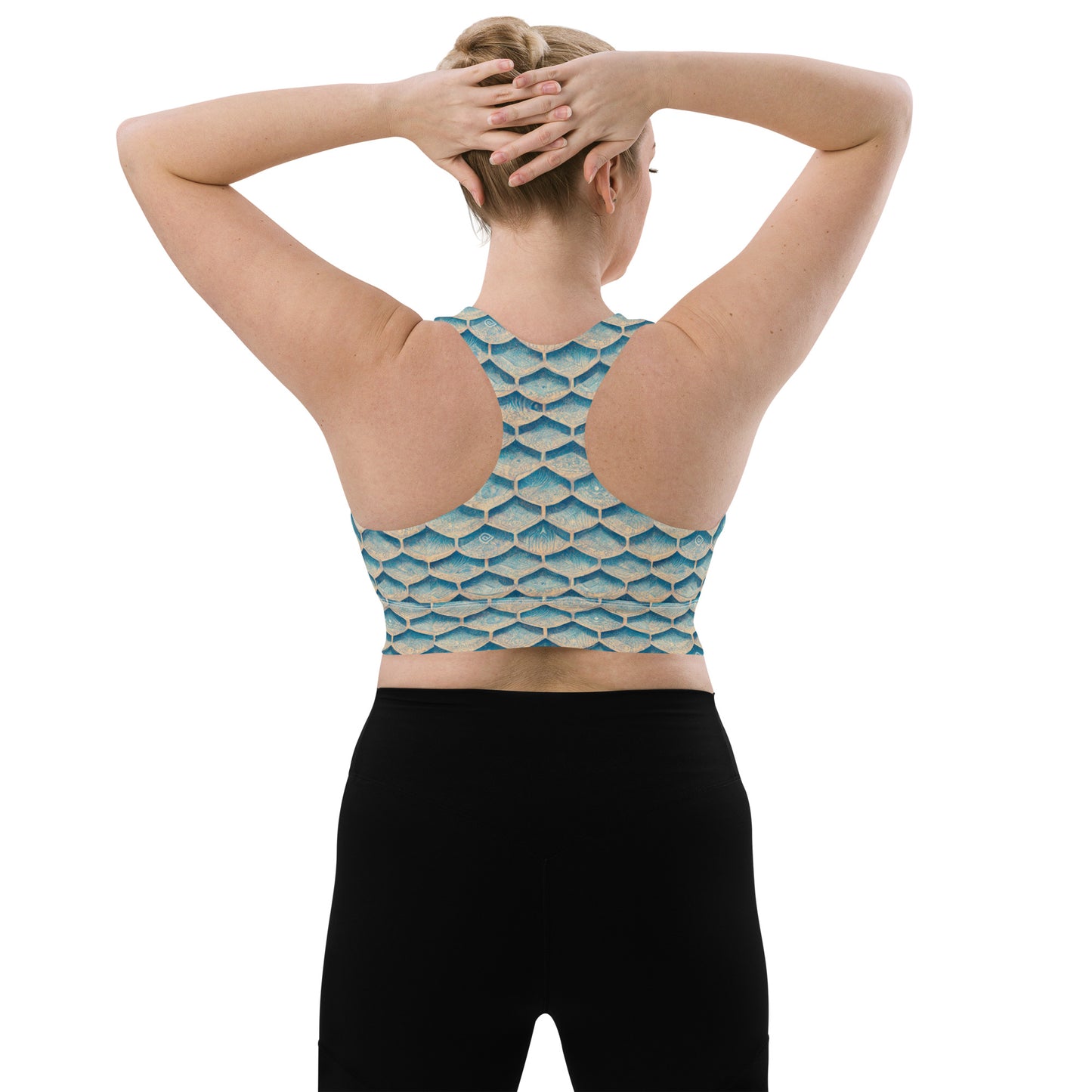 Seafoam Scales Longline sports bra