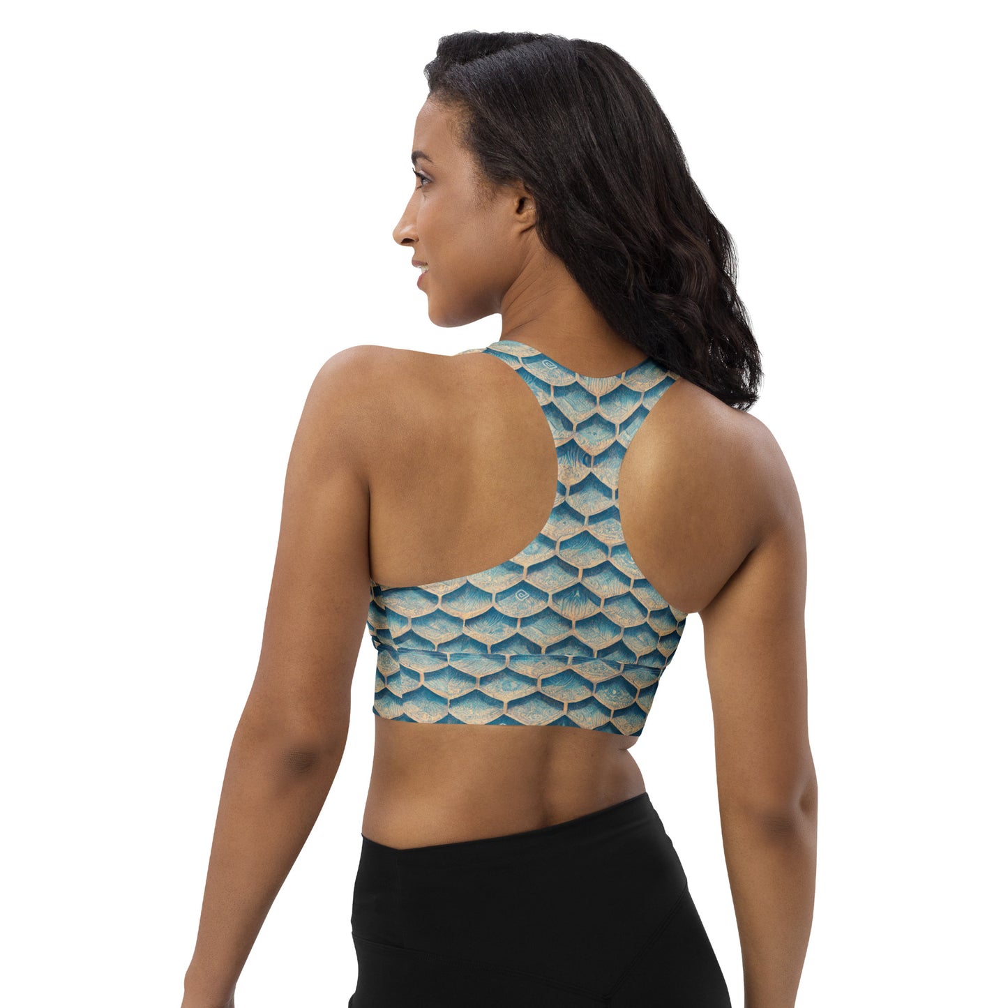 Seafoam Scales Longline sports bra