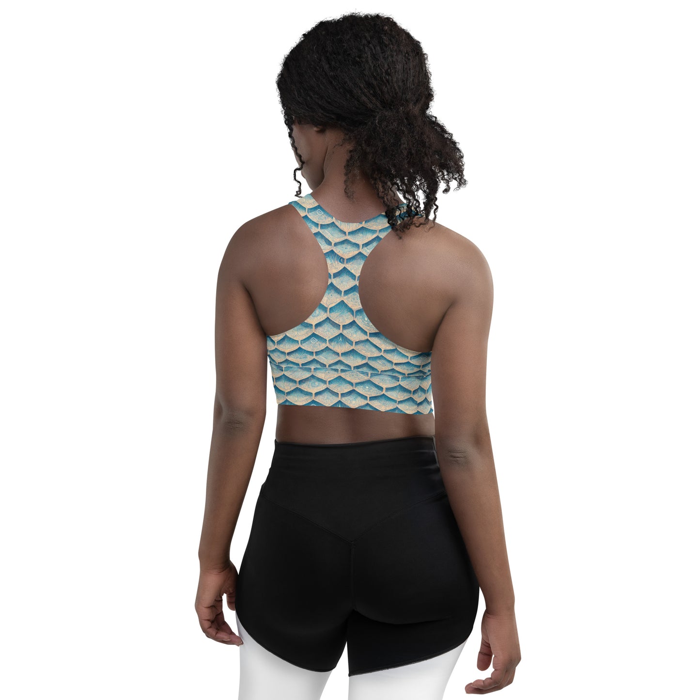 Seafoam Scales Longline sports bra