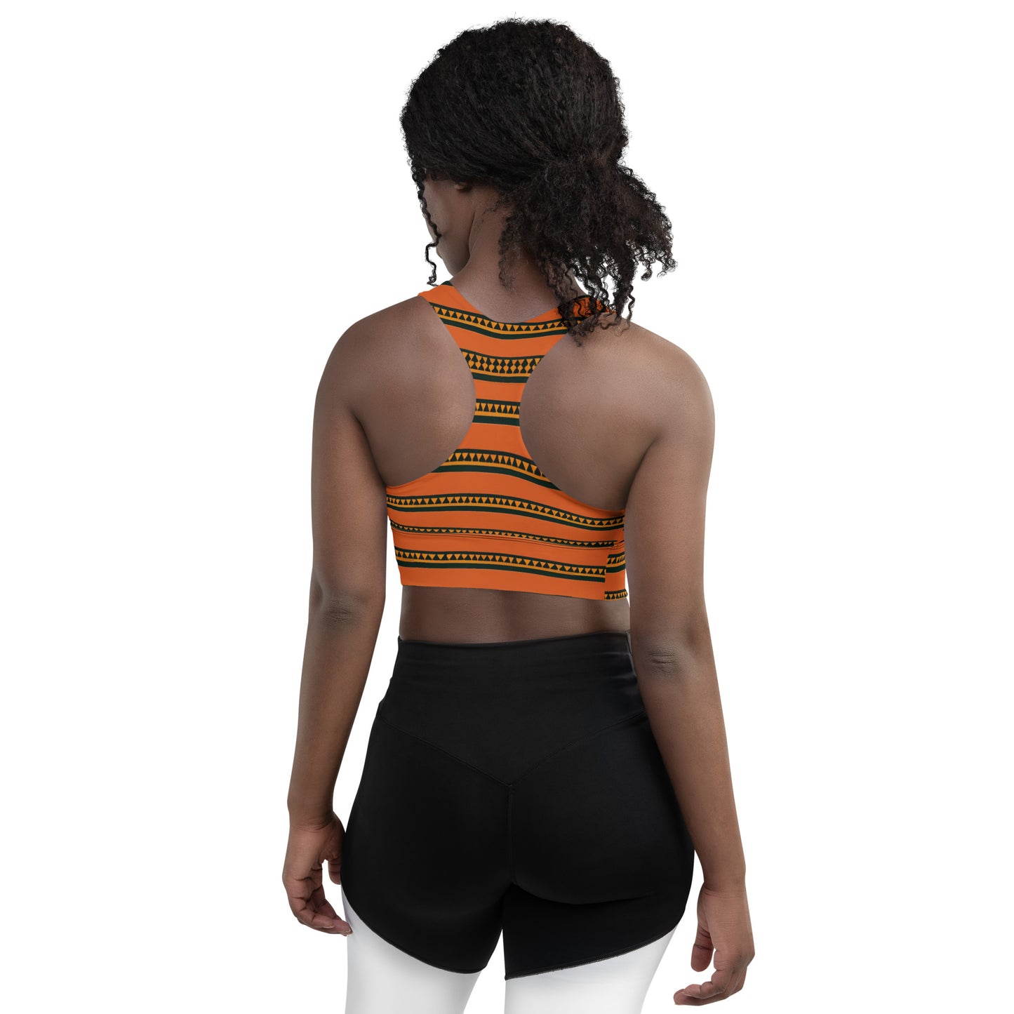 Timbuktu Tangerine Tapestry Longline sports bra