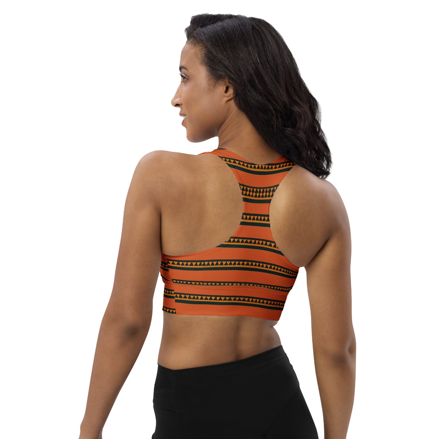 Timbuktu Tangerine Tapestry Longline sports bra