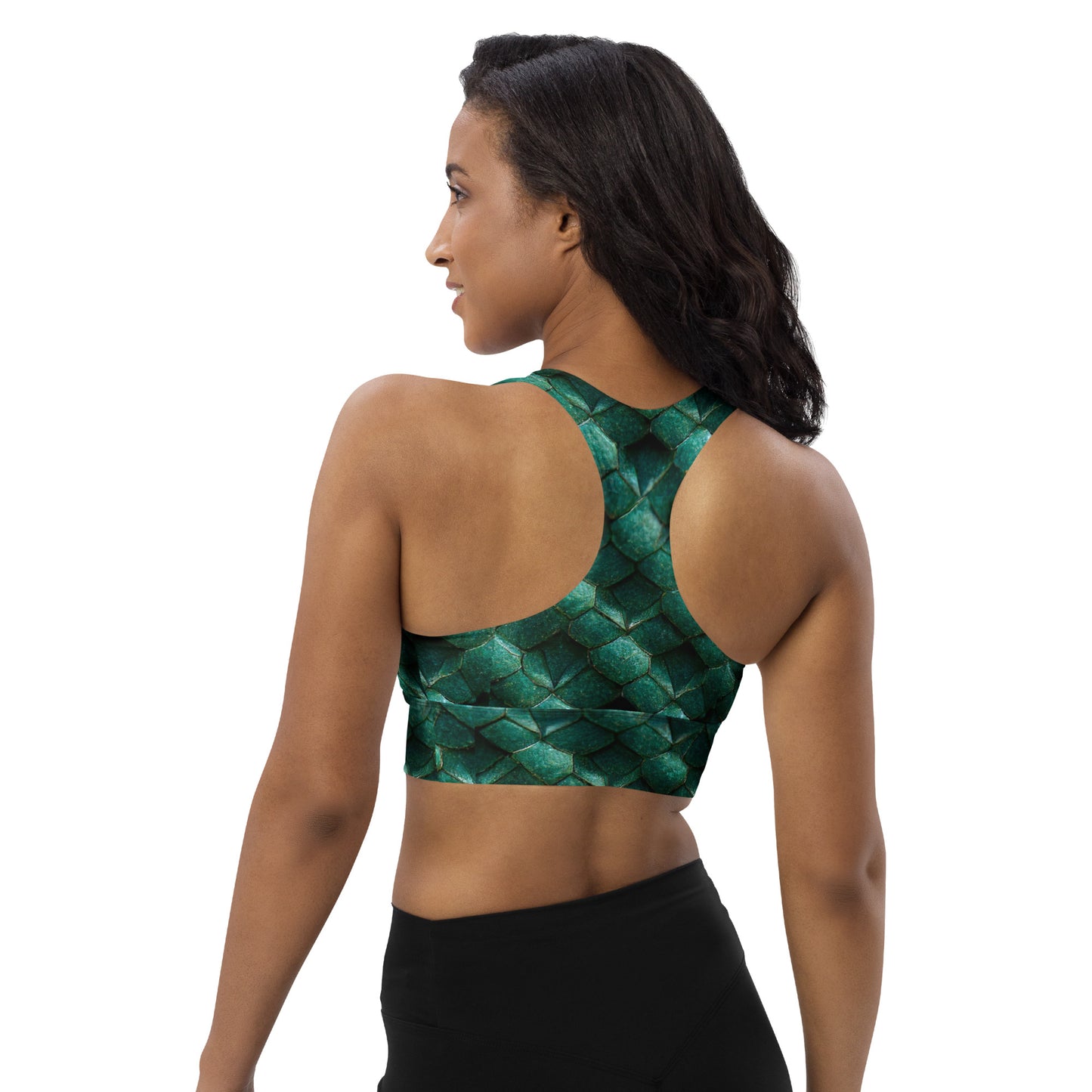 Emeralda the Great Forest Dragon Longline sports bra