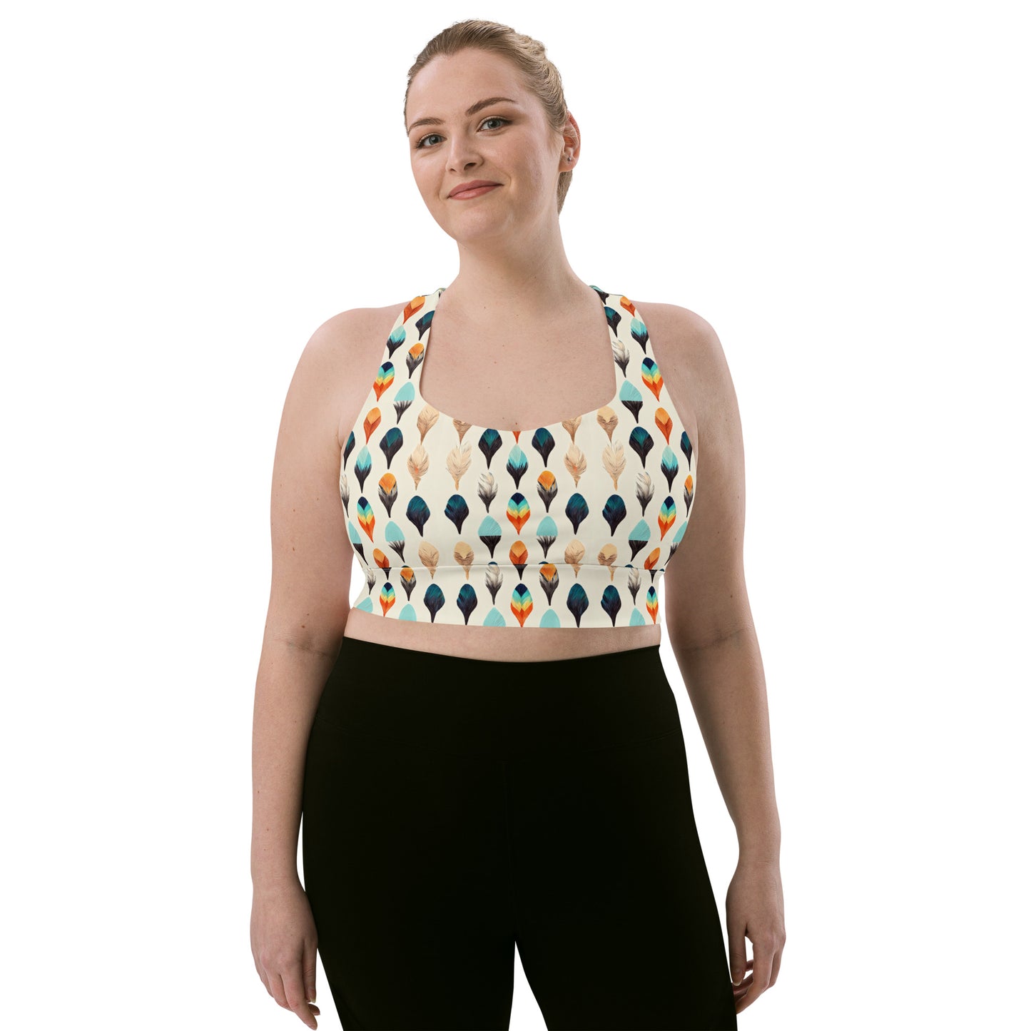 Colorful Plume Longline sports bra