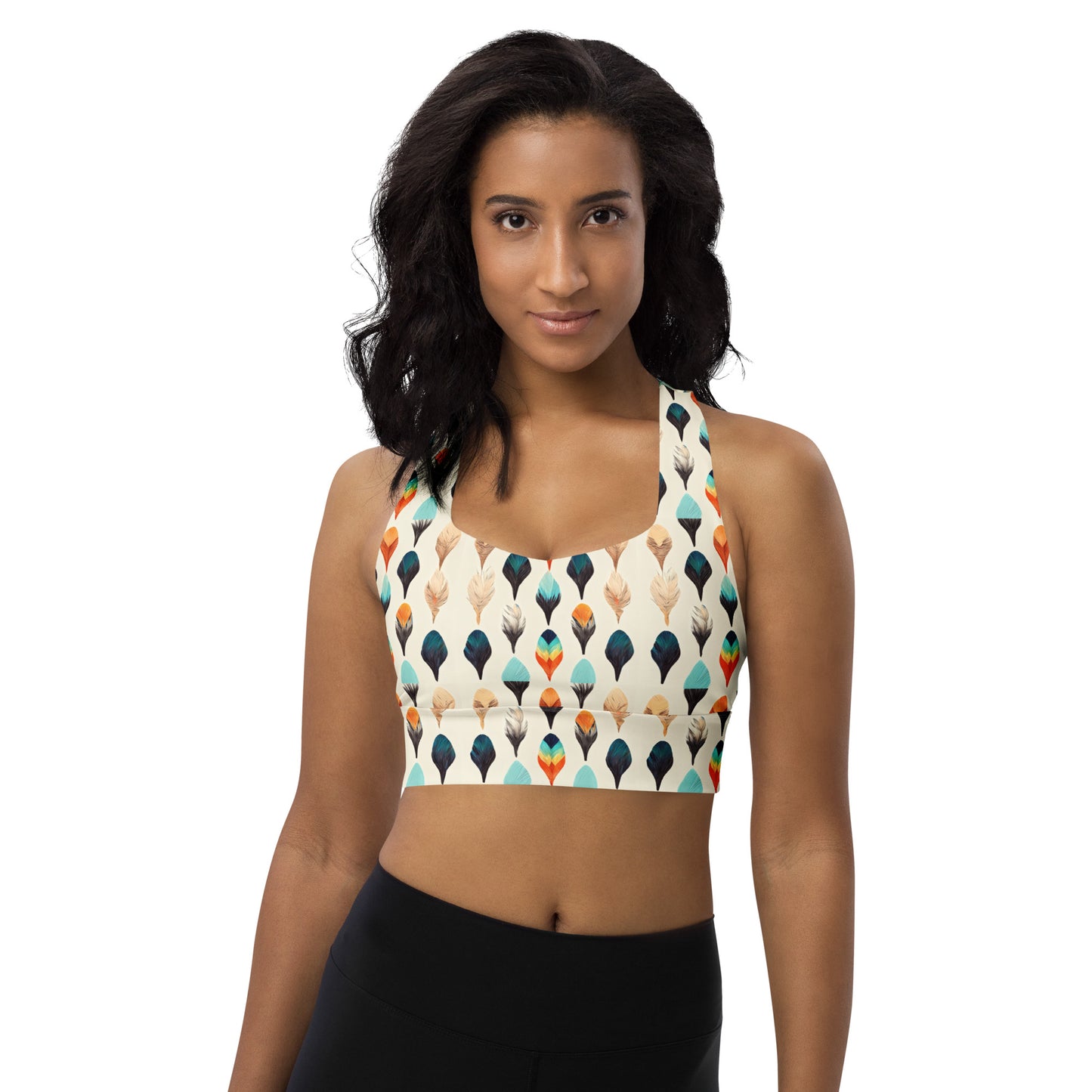 Colorful Plume Longline sports bra