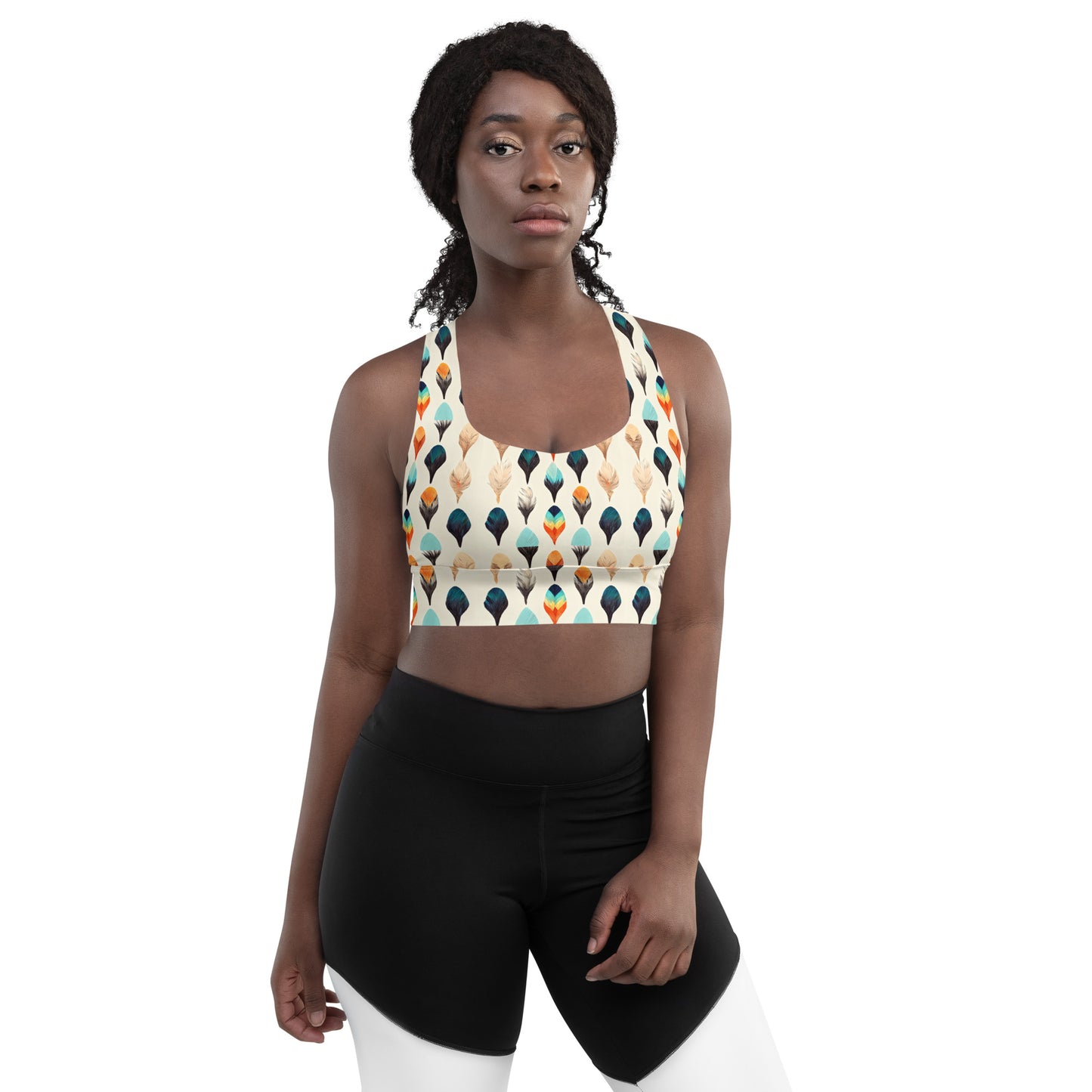 Colorful Plume Longline sports bra