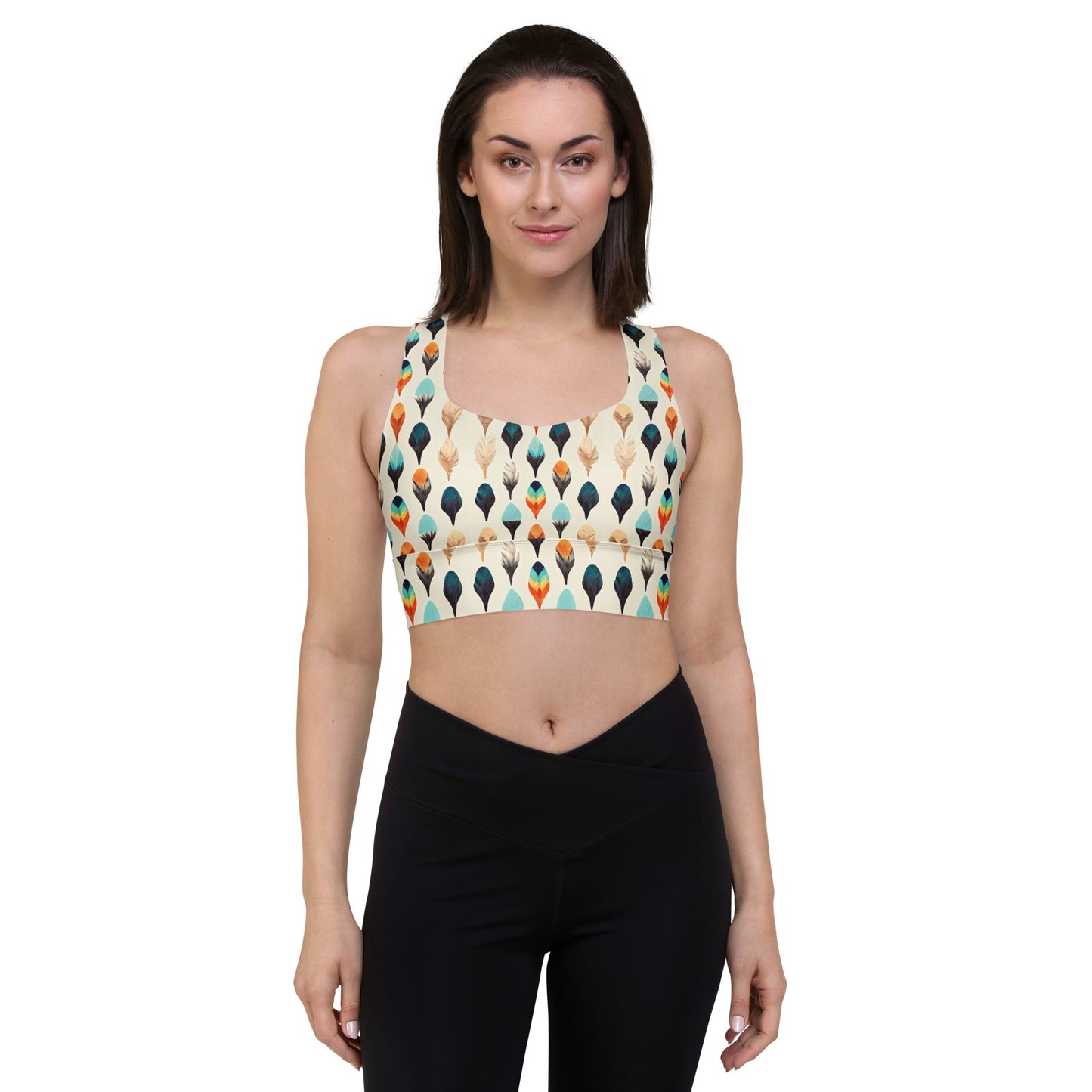 Colorful Plume Longline sports bra