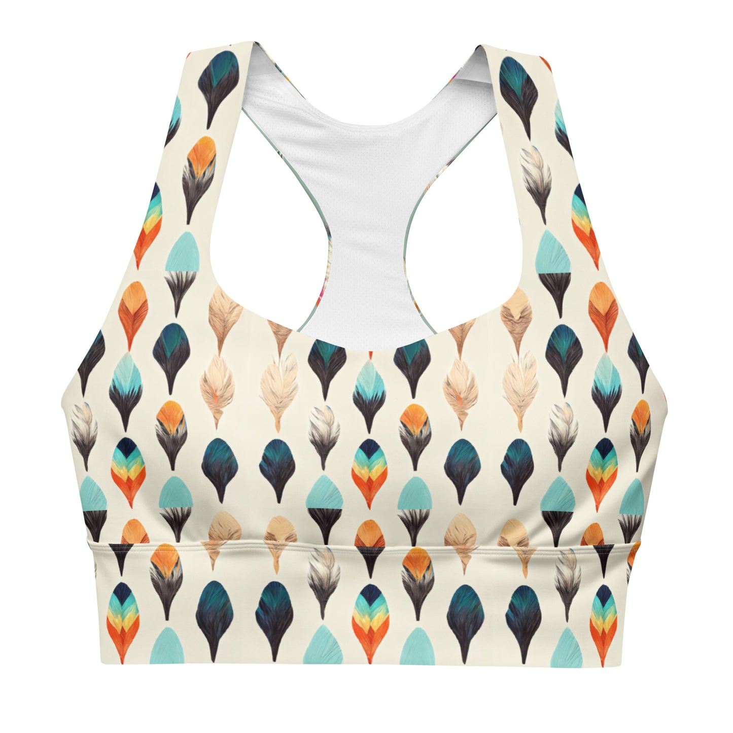 Colorful Plume Longline sports bra