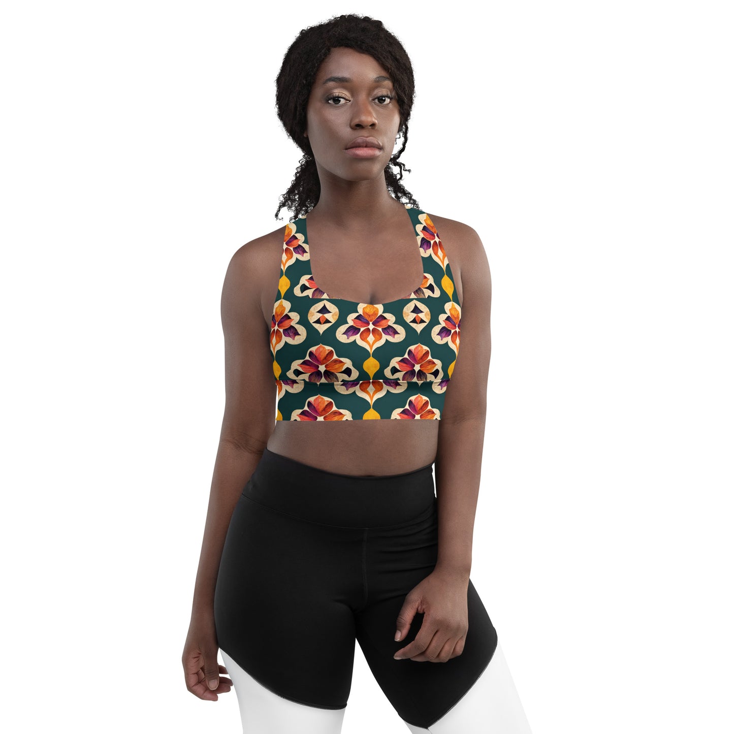 Ifrane’s Rainbow Blossoms Longline sports bra