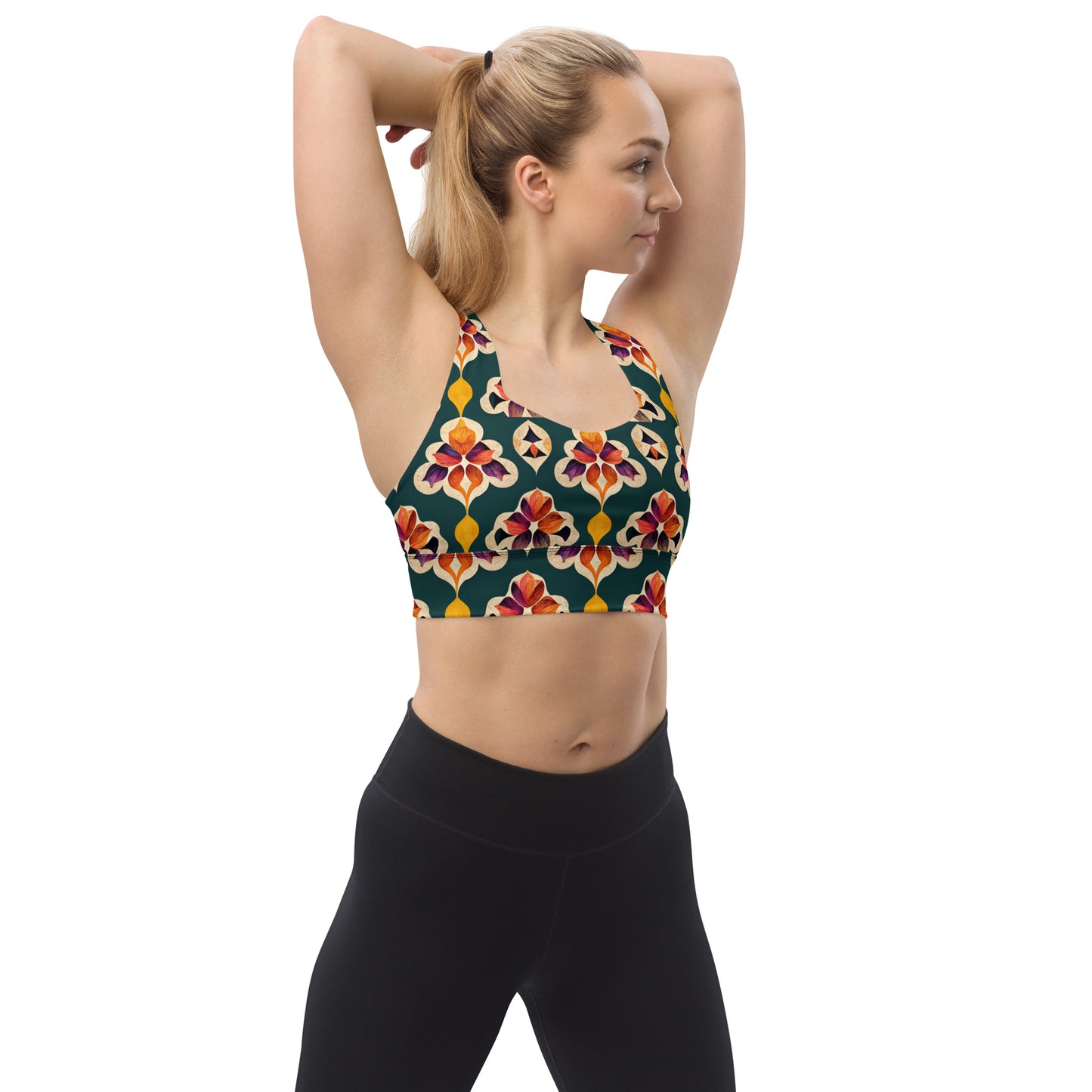 Ifrane’s Rainbow Blossoms Longline sports bra