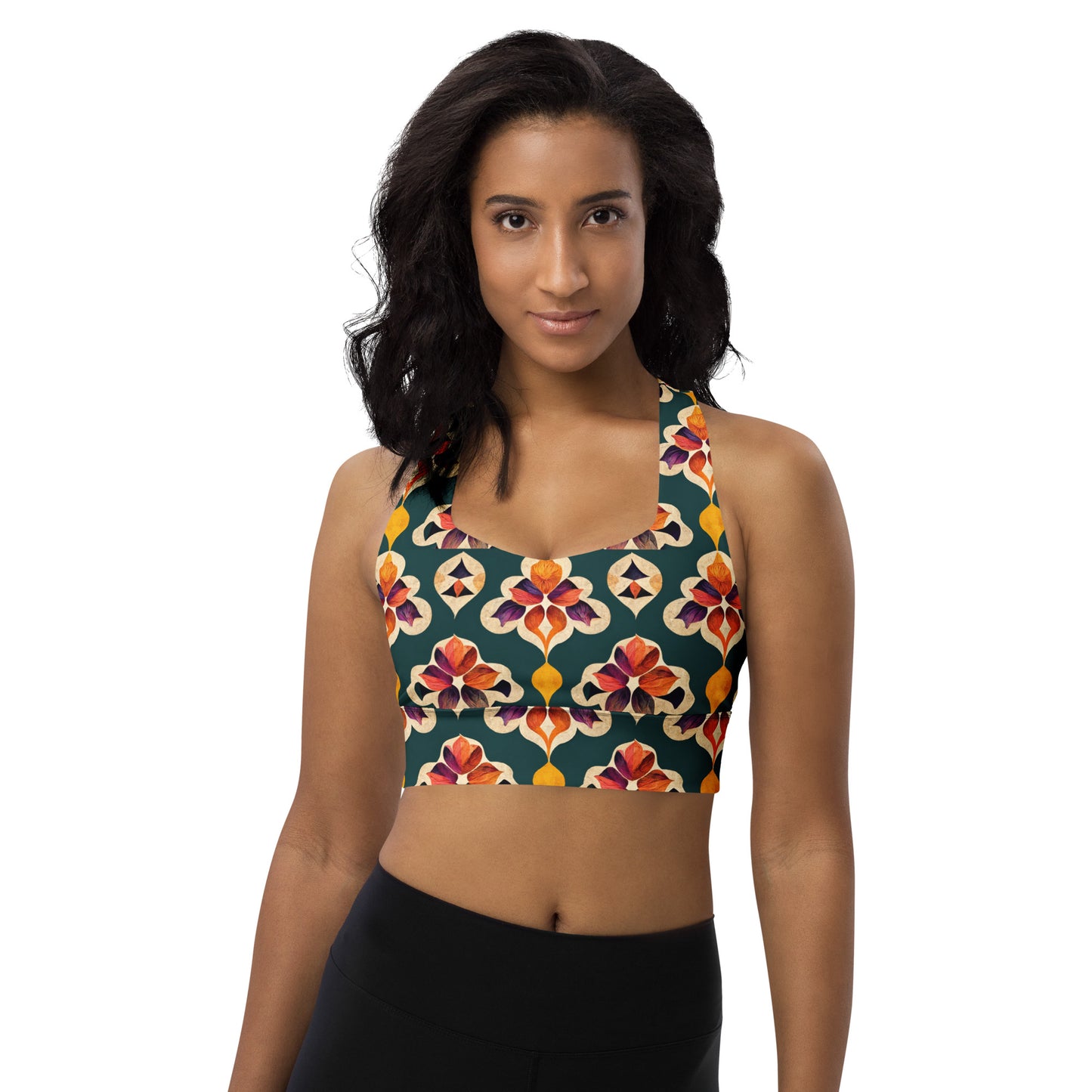 Ifrane’s Rainbow Blossoms Longline sports bra