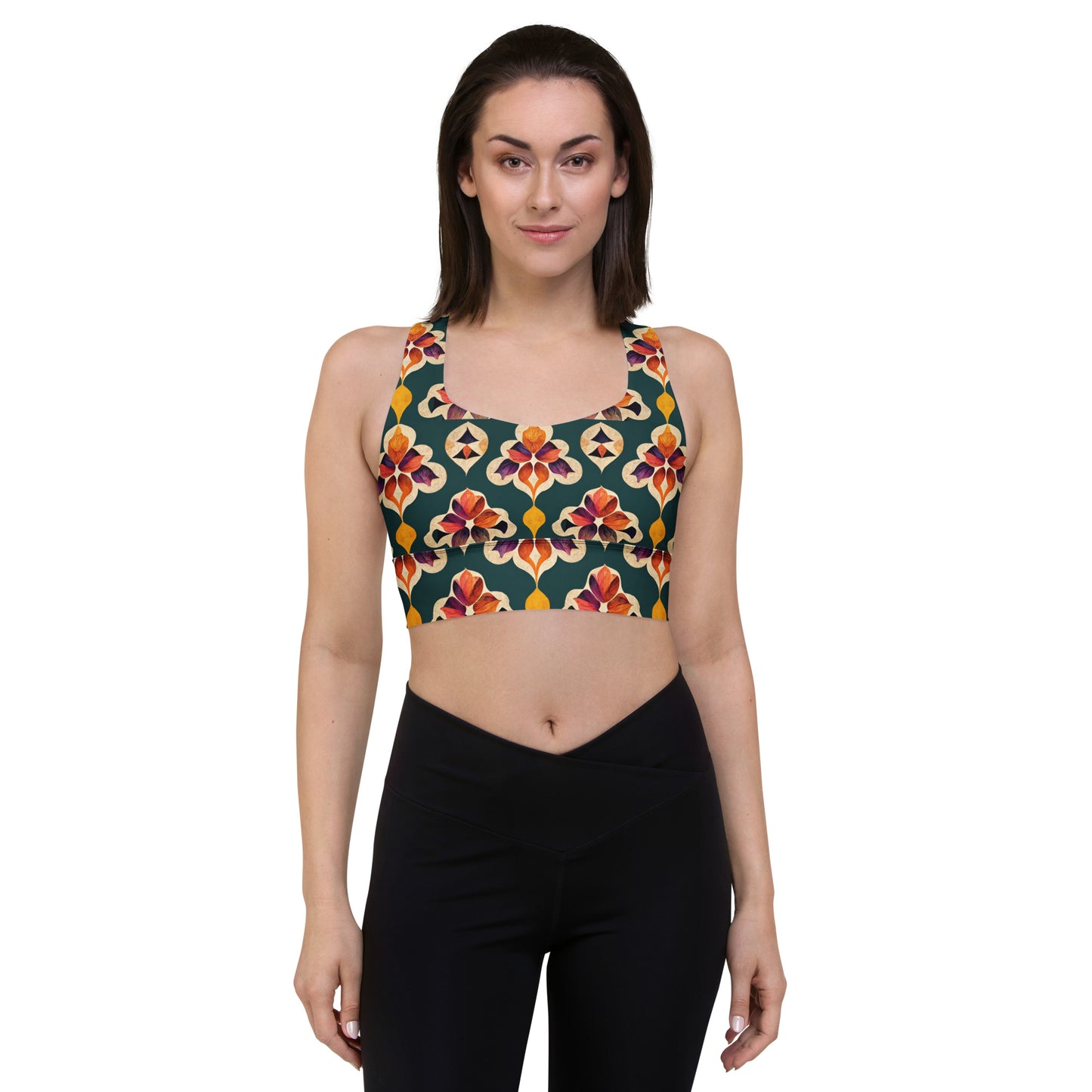 Ifrane’s Rainbow Blossoms Longline sports bra