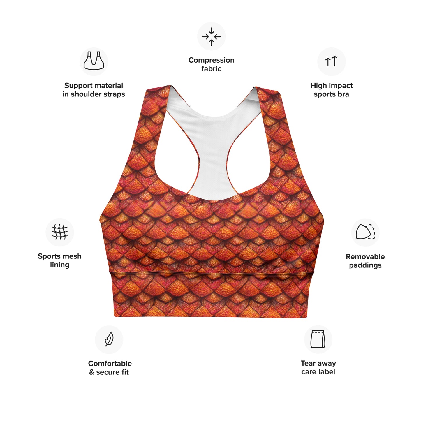 Kurtalor, the Infernal Sentinel of Joy and Peace Longline sports bra