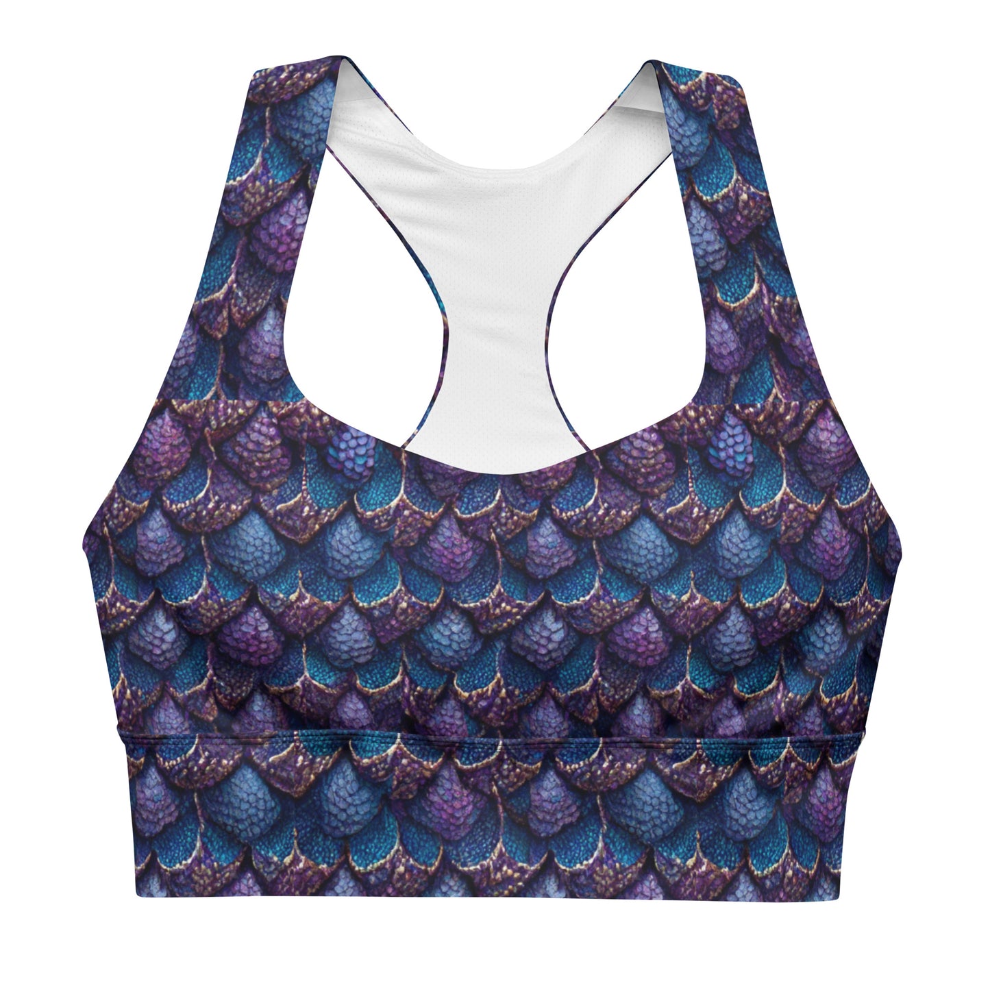 Luminosa, the Radiant Amethyst Drakon Longline sports bra