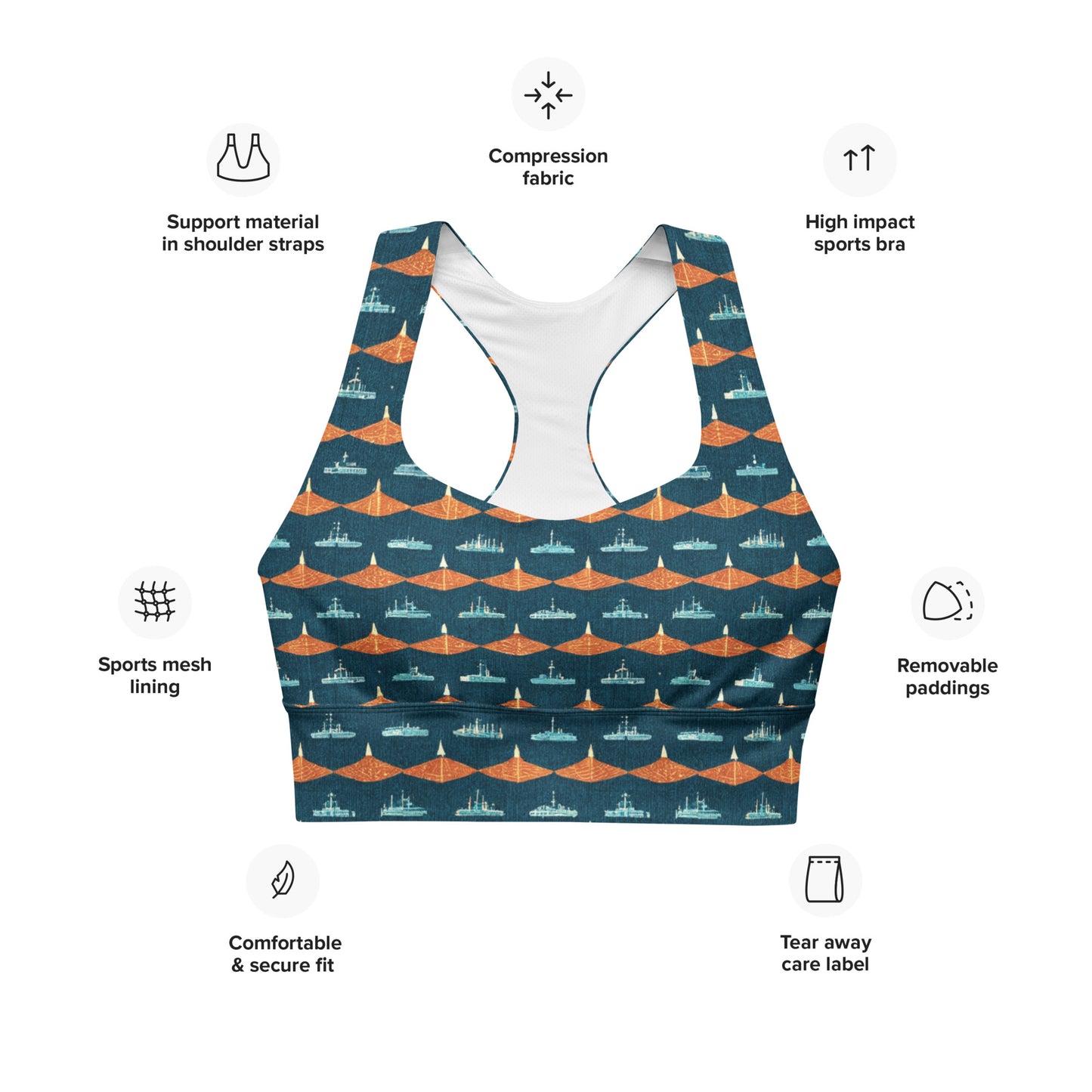 Mariners Melody Longline sports bra