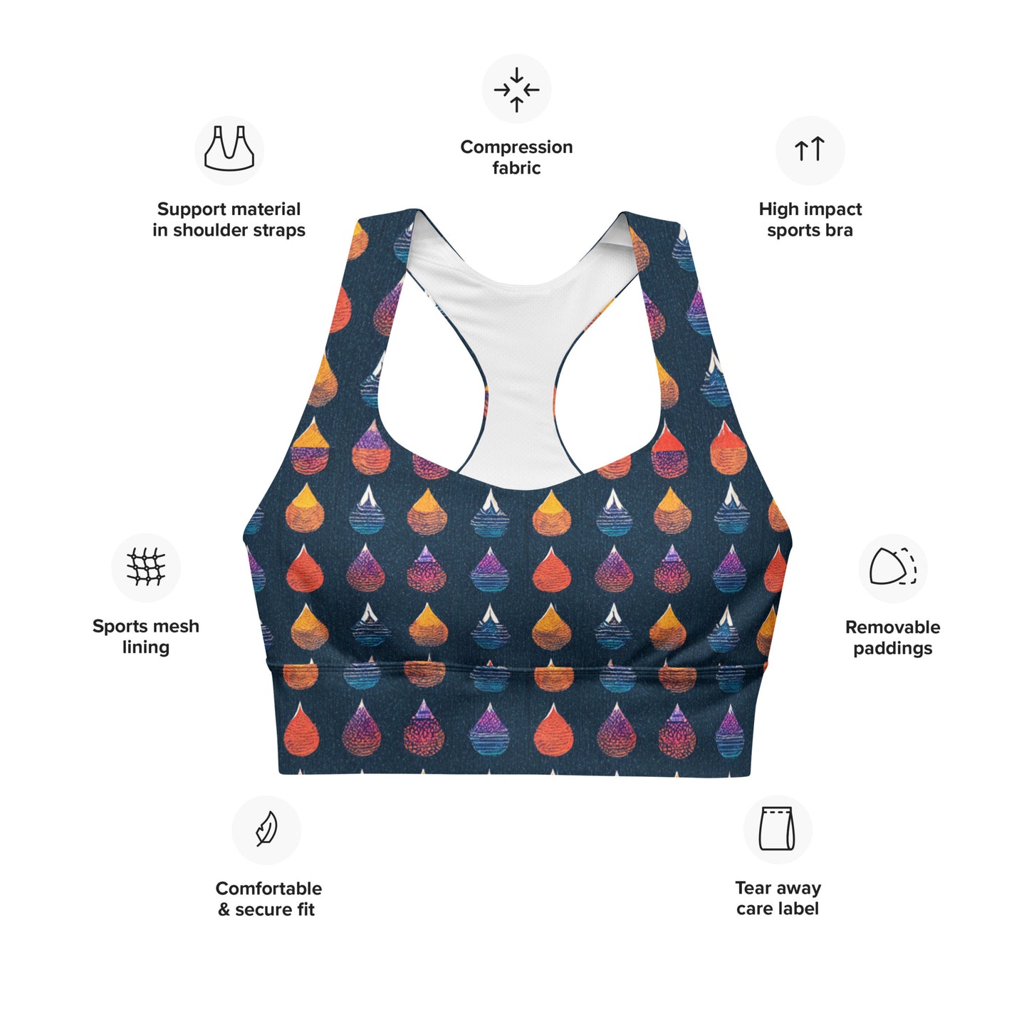 Prismatic Precipitation Longline sports bra