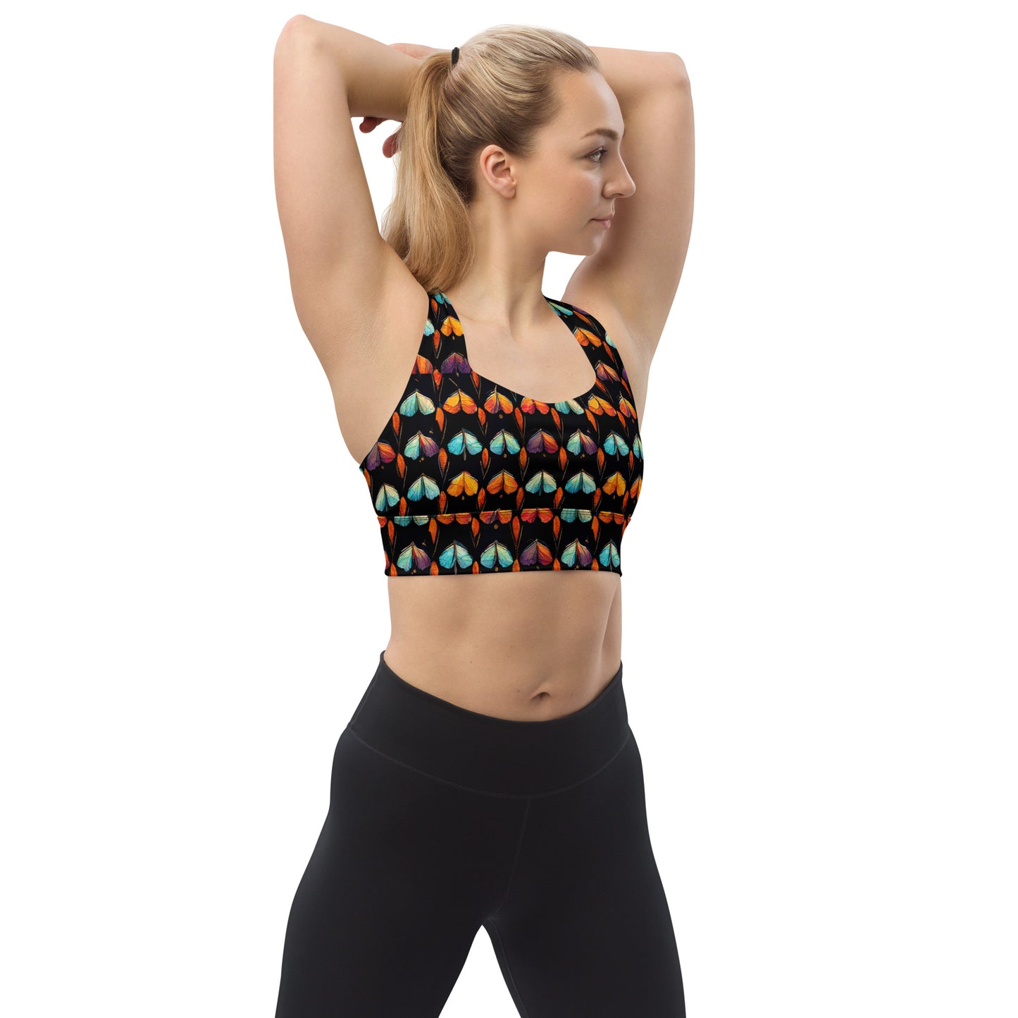 Quilted Wings Longline sports bra