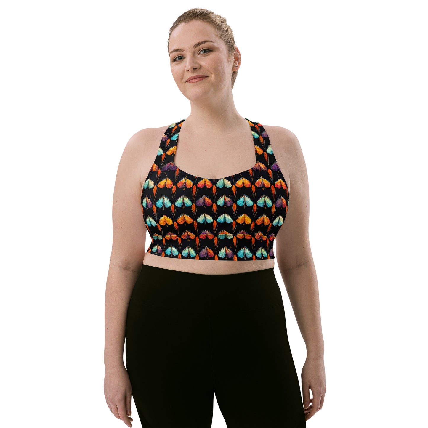 Quilted Wings Longline sports bra