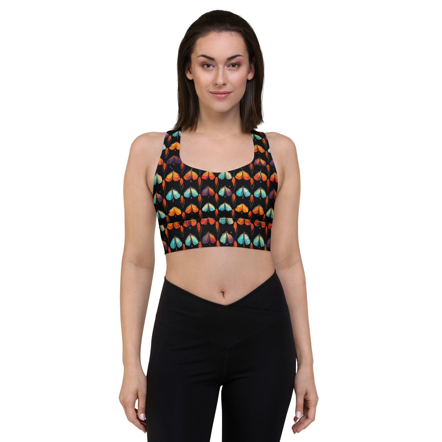 Quilted Wings Longline sports bra