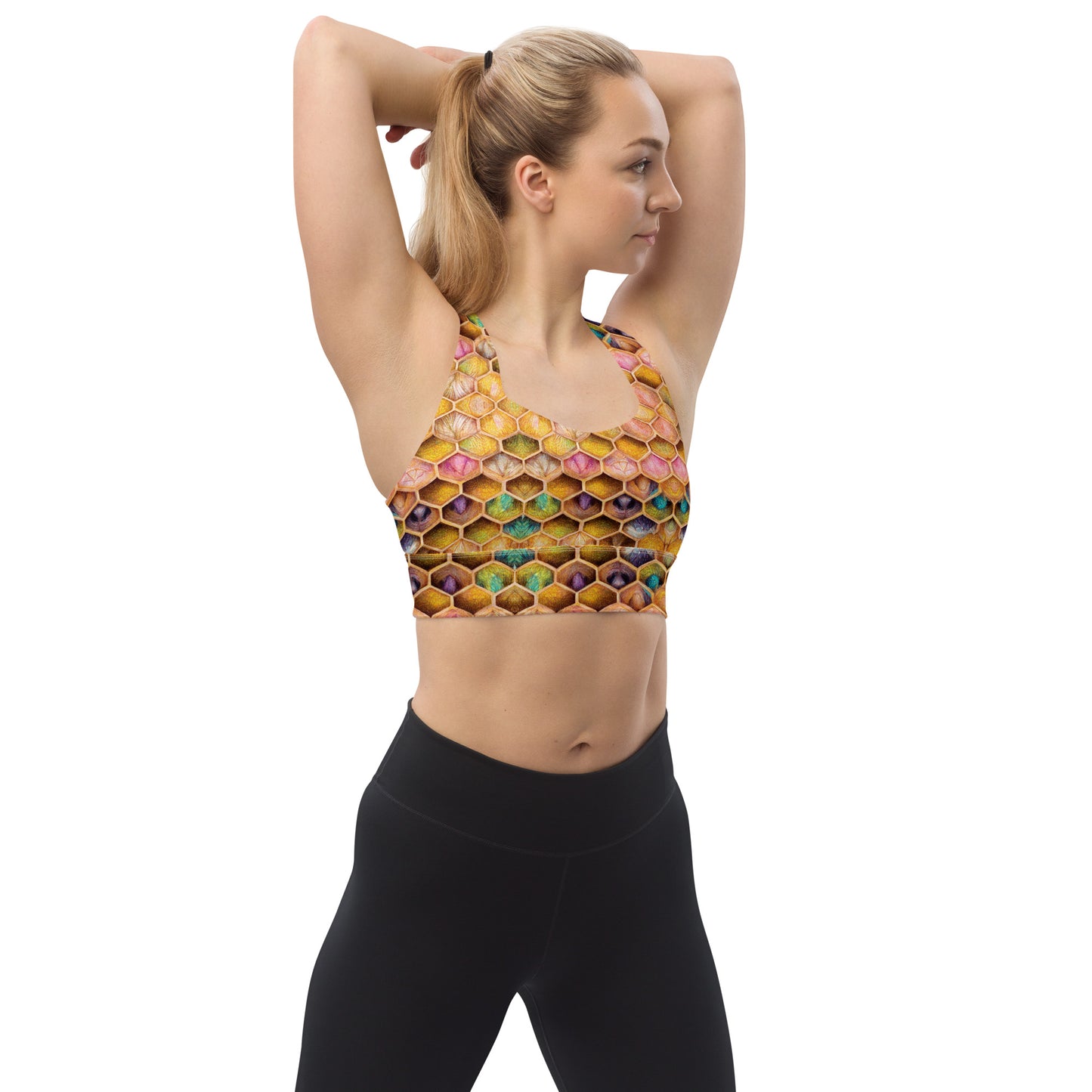 Rainbow Hive Radiance Longline sports bra