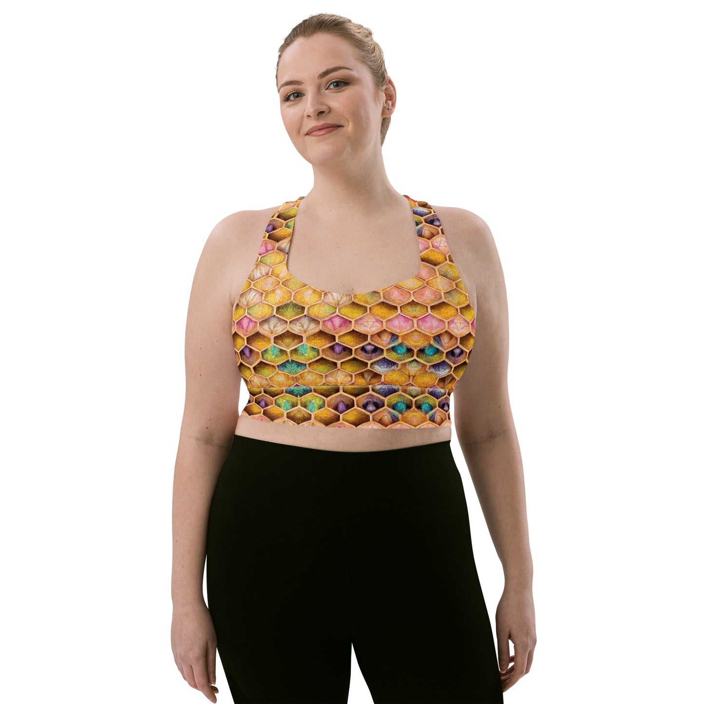 Rainbow Hive Radiance Longline sports bra