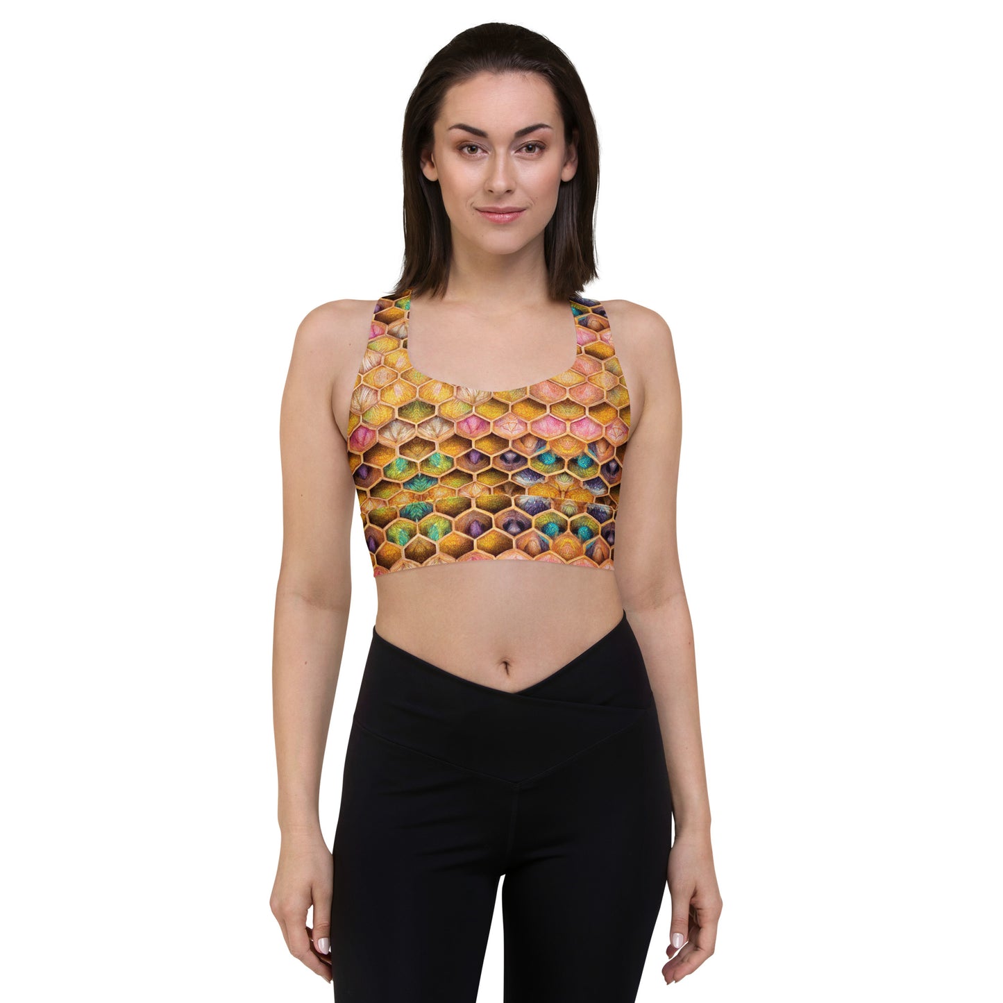 Rainbow Hive Radiance Longline sports bra