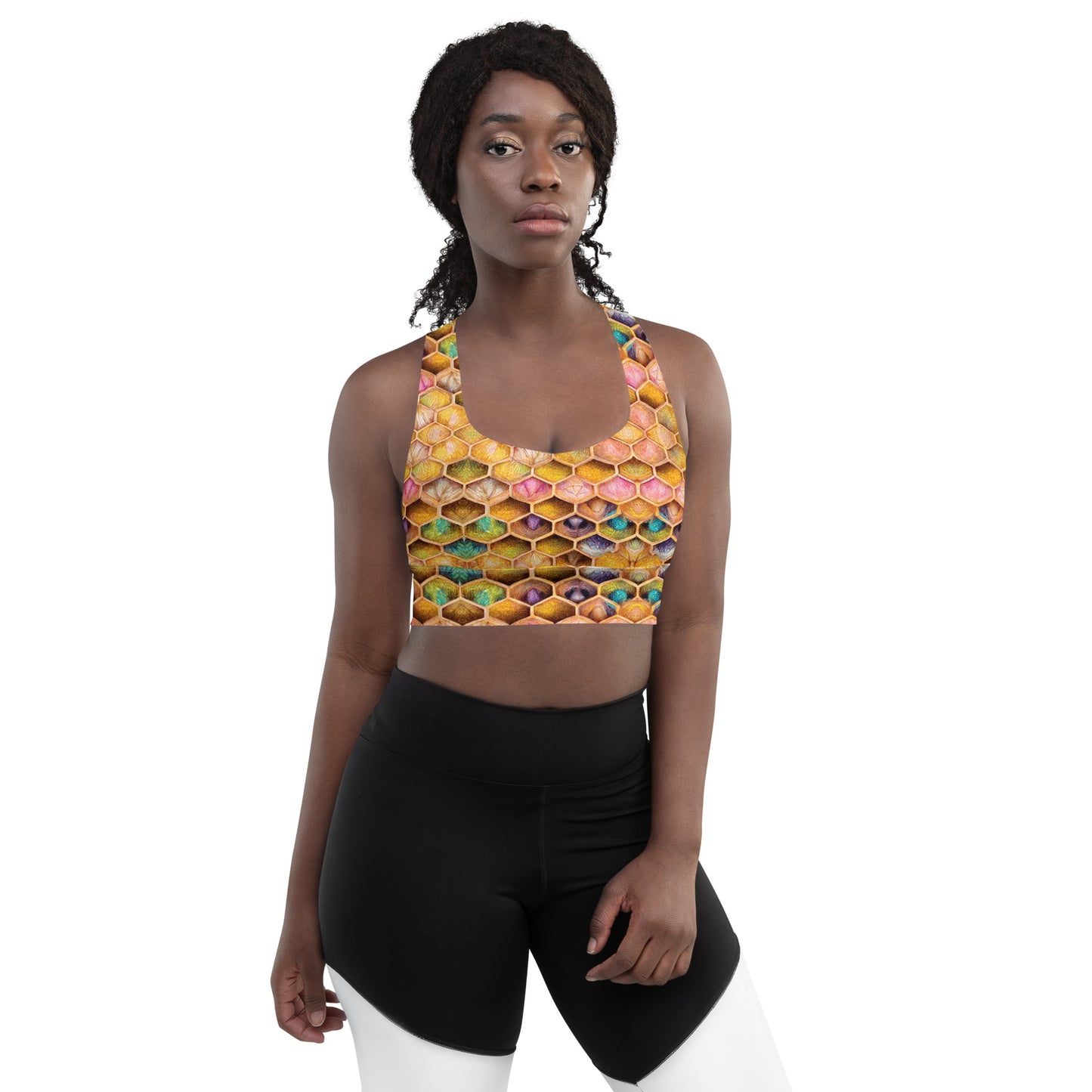 Rainbow Hive Radiance Longline sports bra