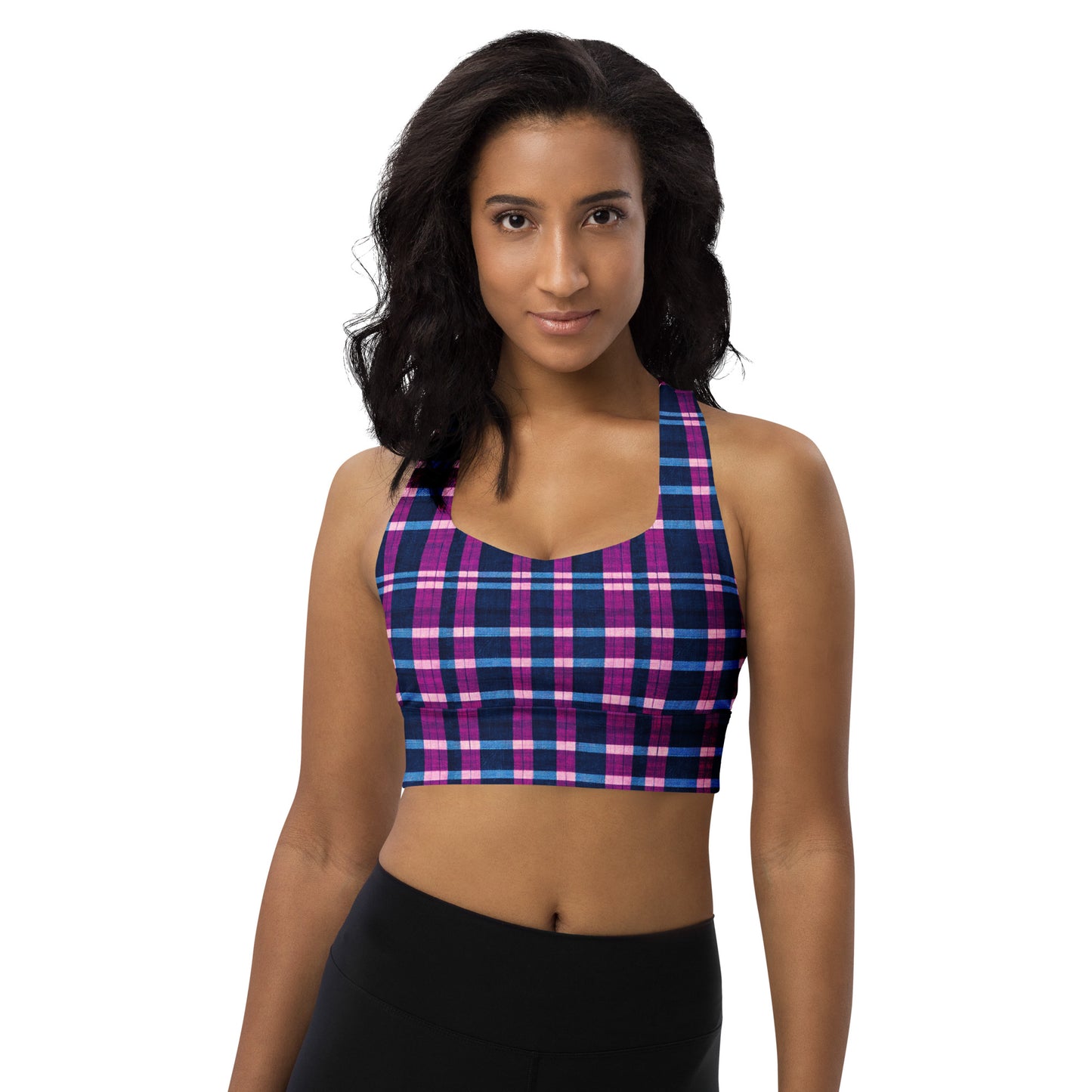 Royal Highlander Plaid Longline sports bra