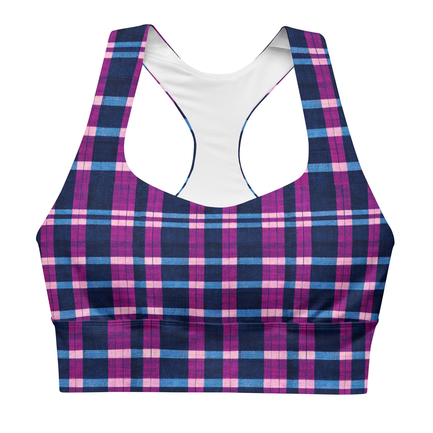 Royal Highlander Plaid Longline sports bra