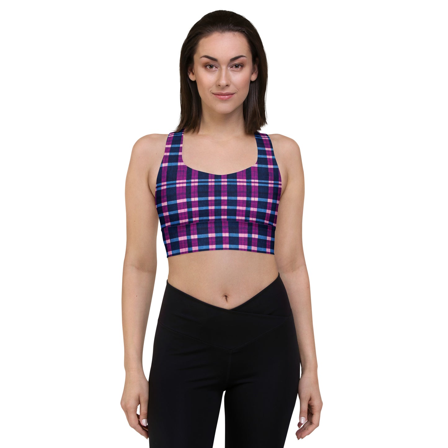 Royal Highlander Plaid Longline sports bra