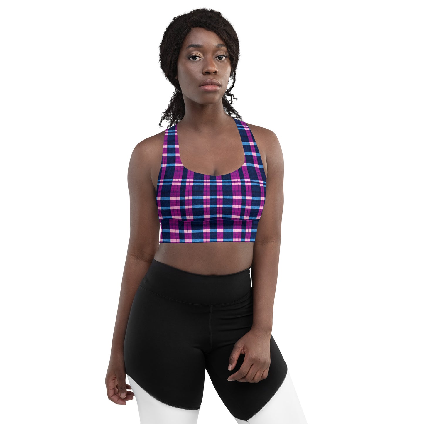 Royal Highlander Plaid Longline sports bra