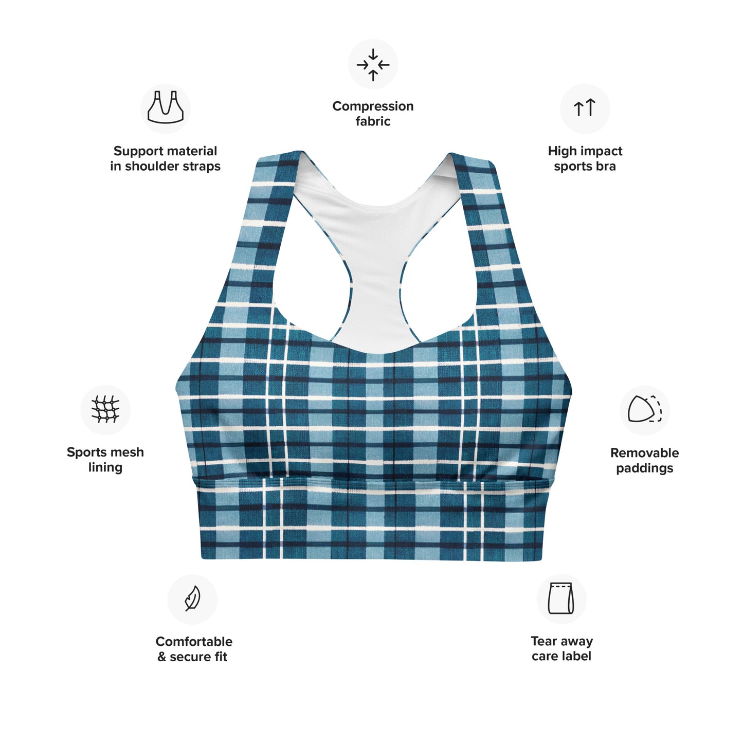 Scotsman’s Skyward Plaid Longline sports bra